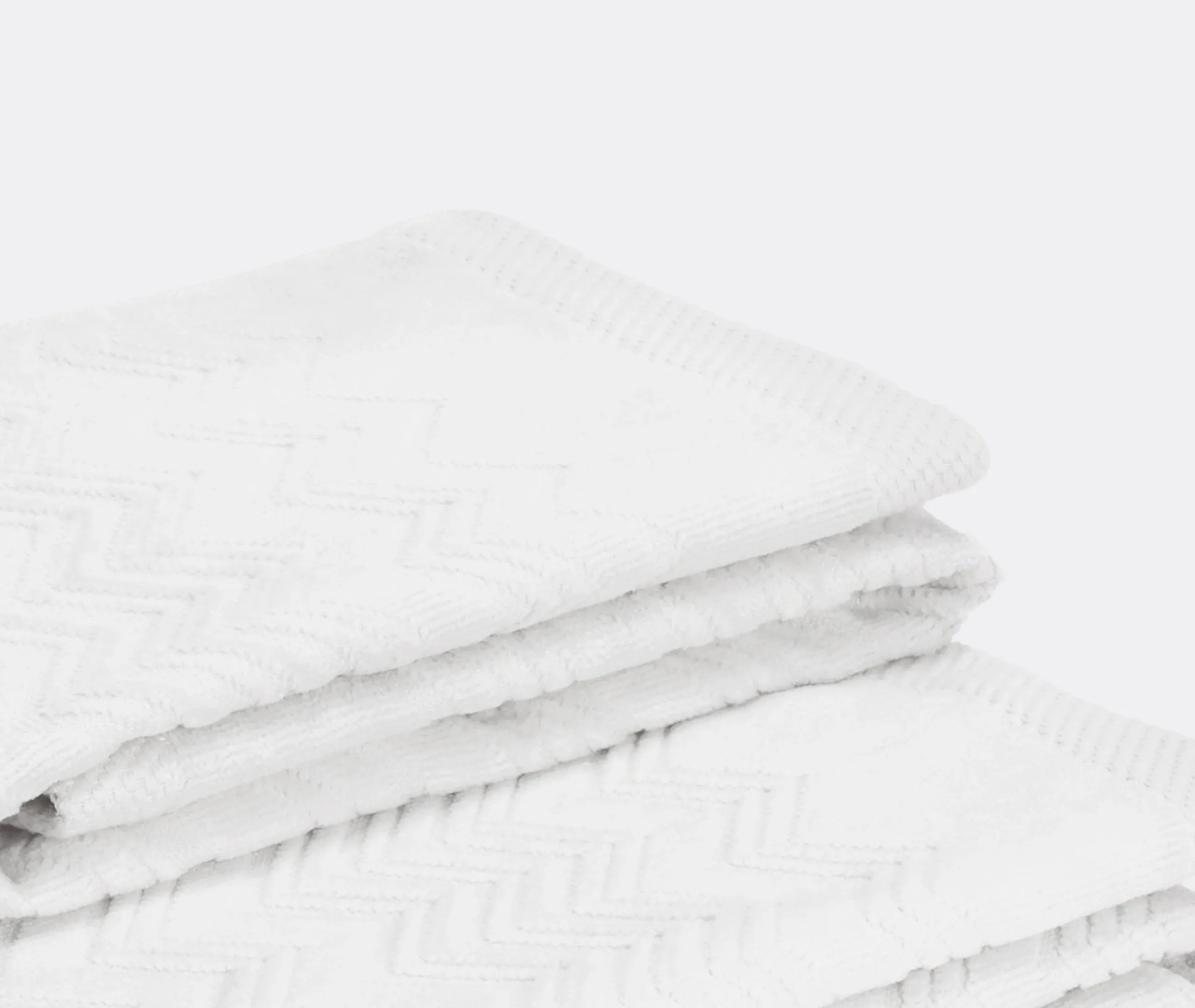 2-Piece Towel Set with Stripes - White, Cotton