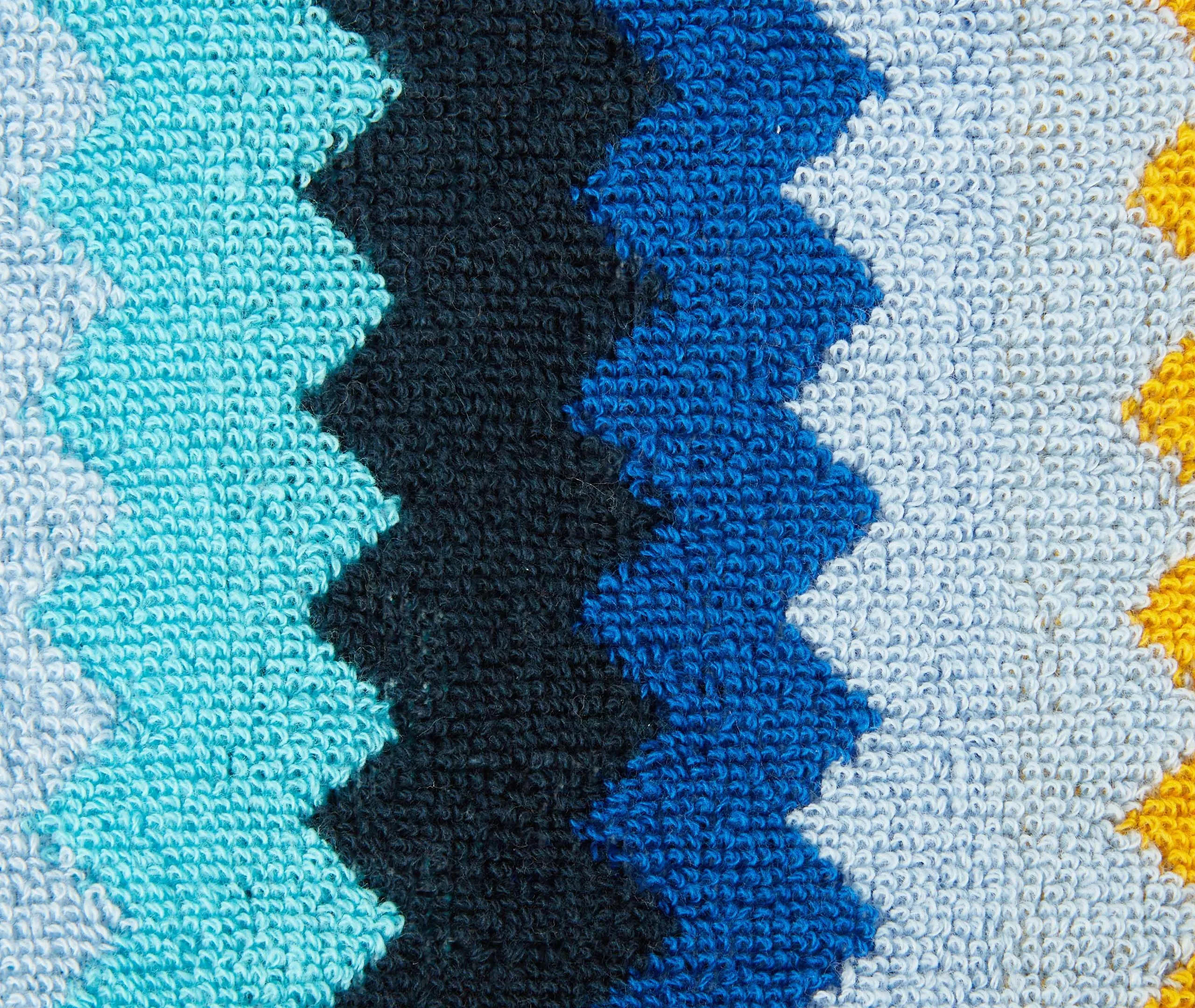 2-Piece Towel Set with Zigzag - Multicolor, Cotton