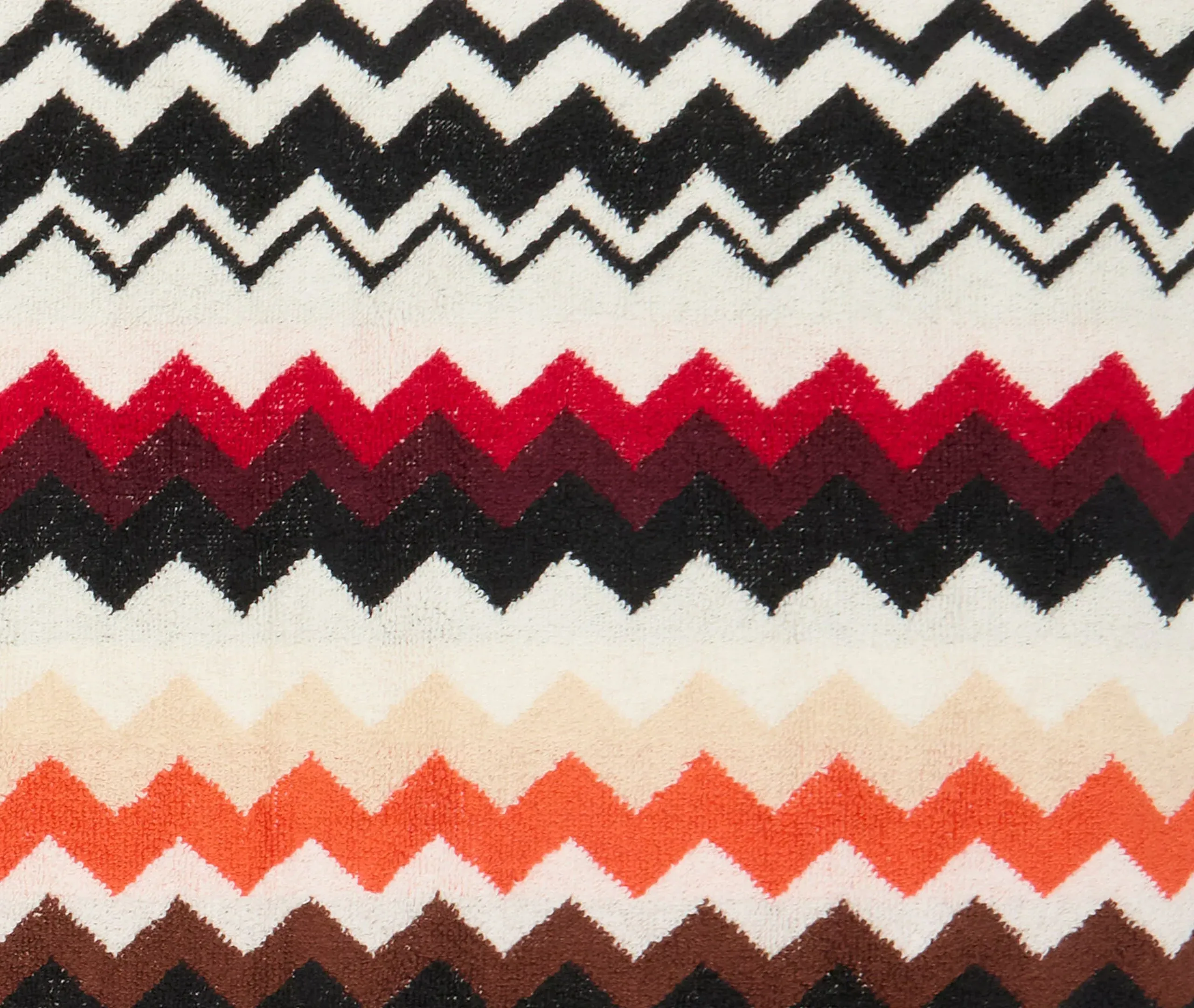 2-Piece Towel Set with Zigzag - Multicolor, Cotton