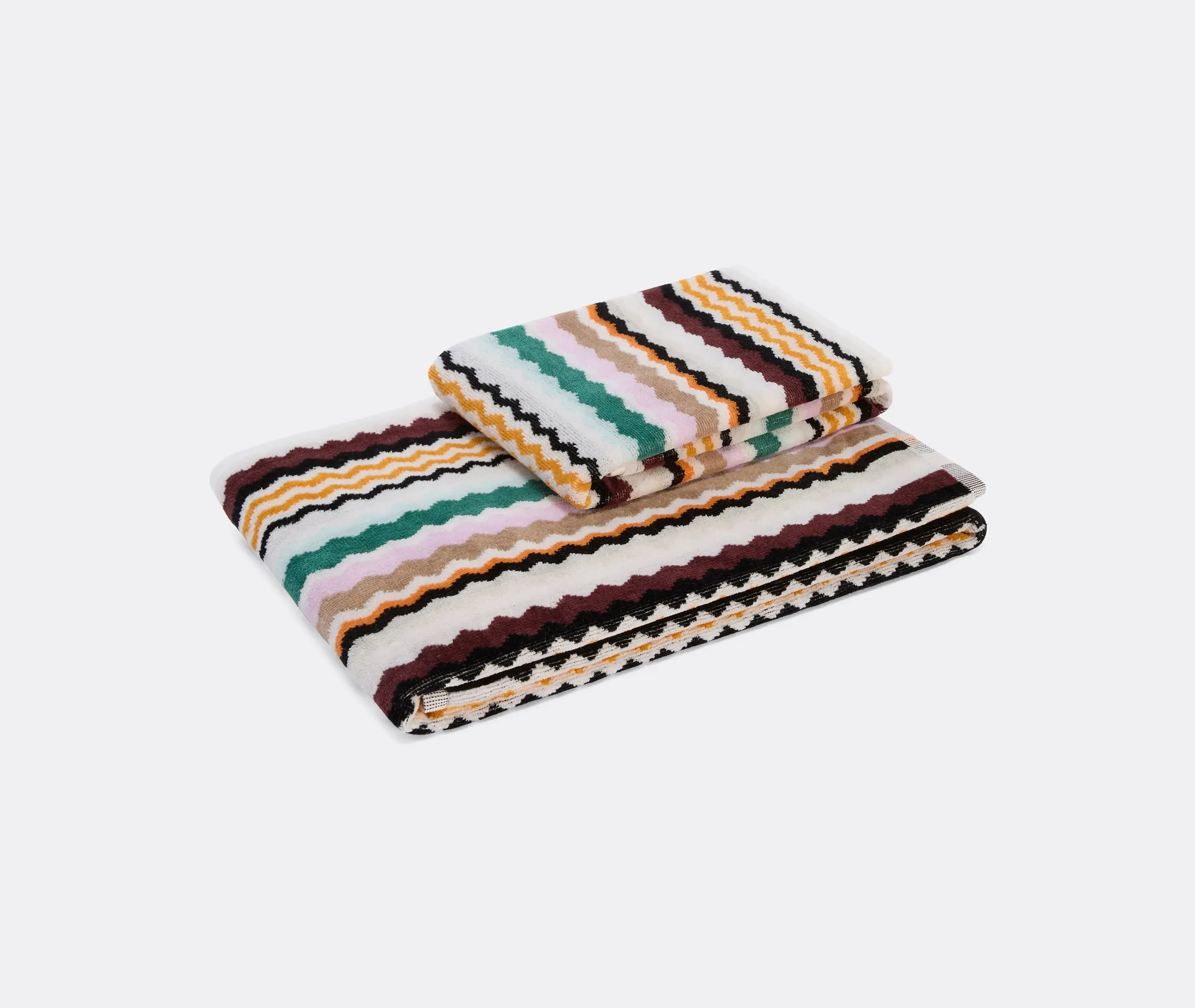Aura Bath & Hand Towel Set of Two - Multicolour, Terry Cotton product