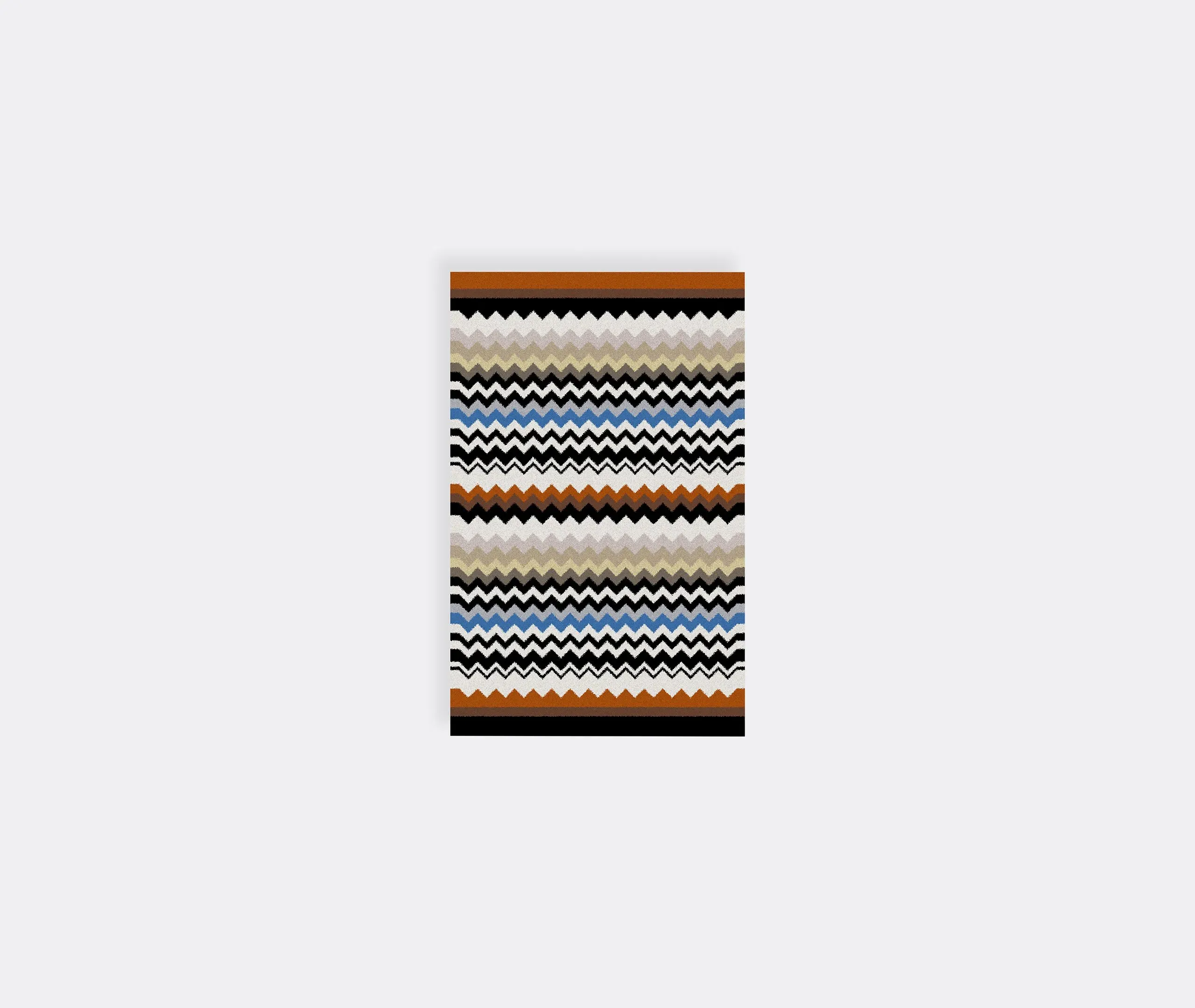 Bath Mat with Chevron Pattern - Black, Cotton
