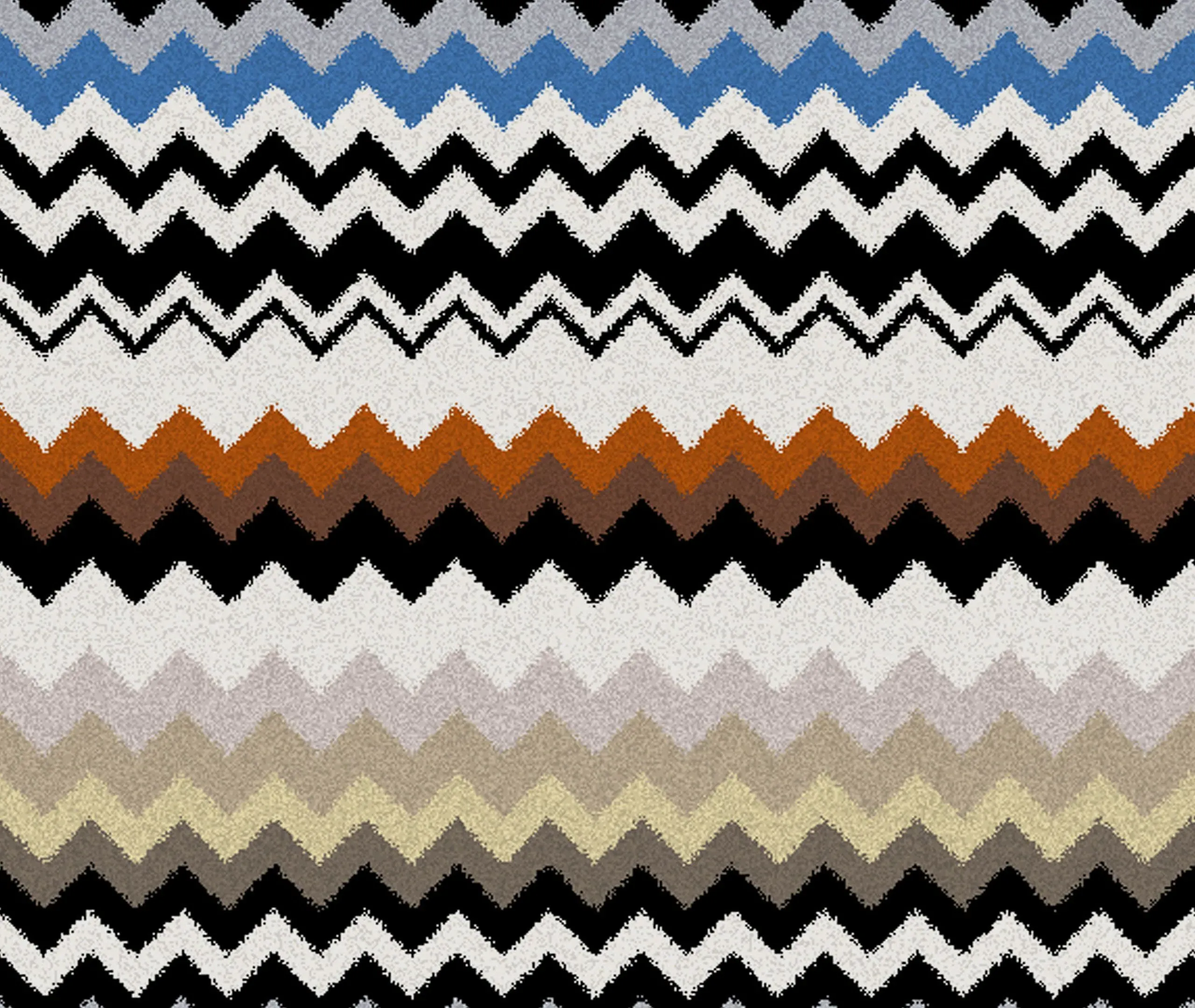 Bath Mat with Chevron Pattern - Black, Cotton