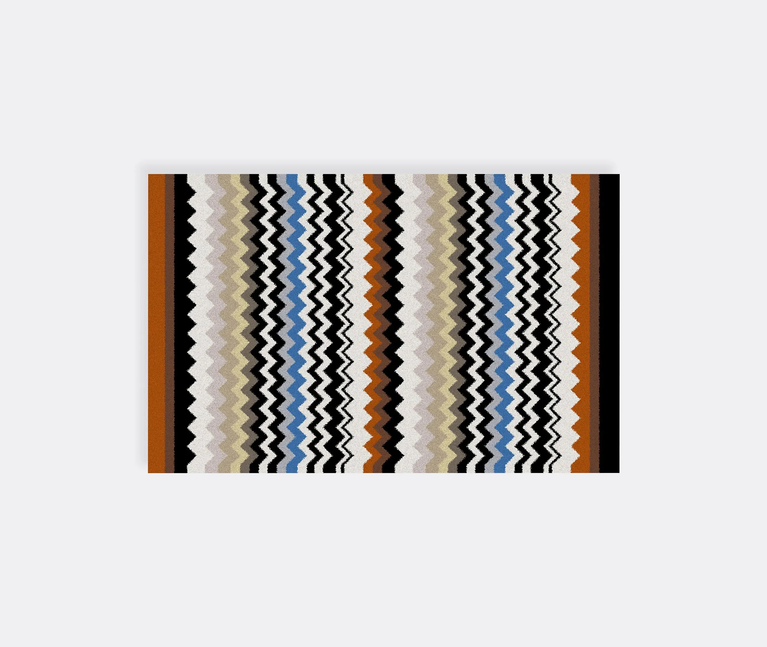 Bath Mat with Chevron Pattern - Black, Cotton image