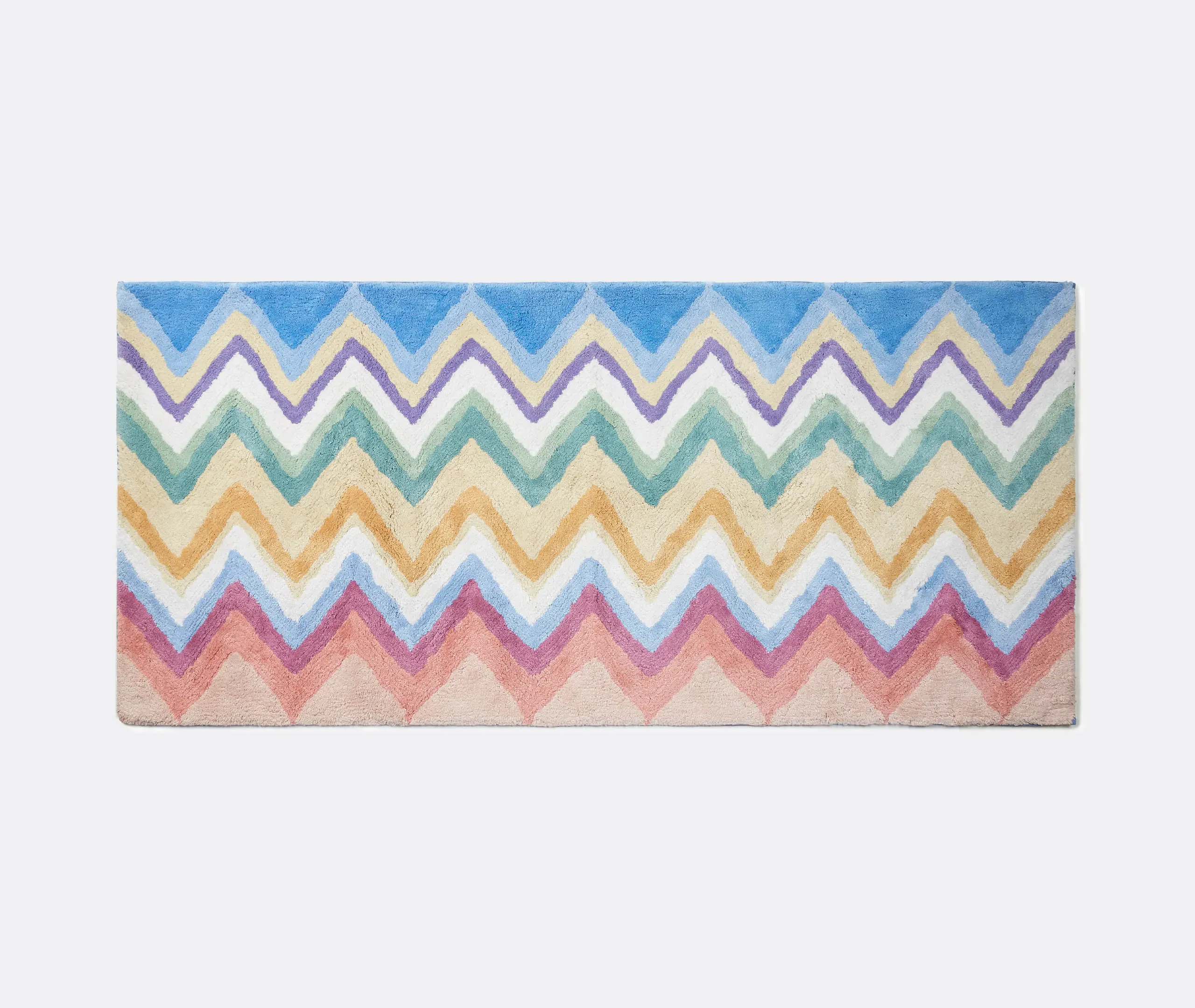 Bath Mat with Zigzag Pattern - Black, Cotton image