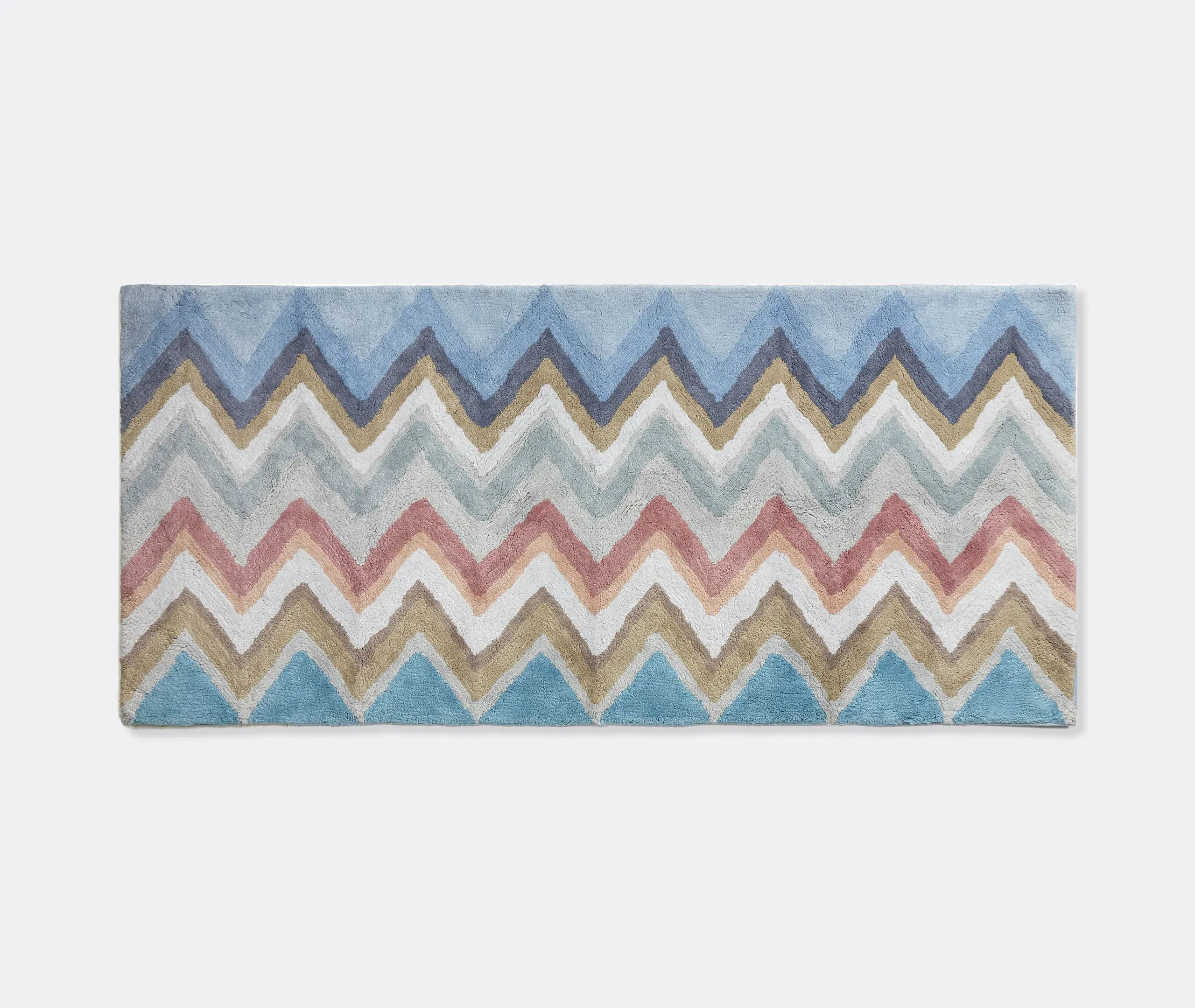 Bath Mat with Zigzag Pattern - Orange, Cotton