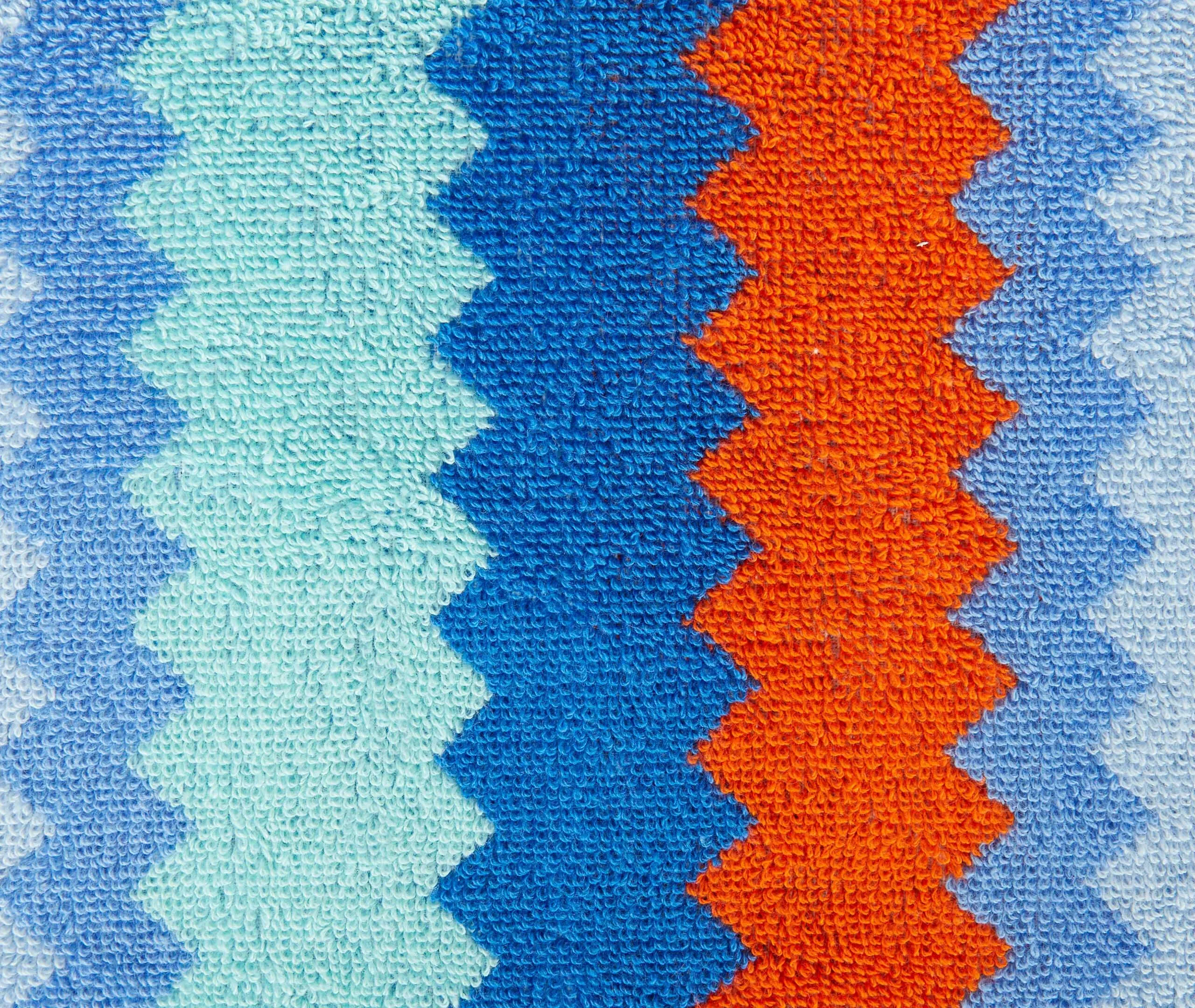 Bath Sheet with Zigzag Pattern - Multicolor, Cotton