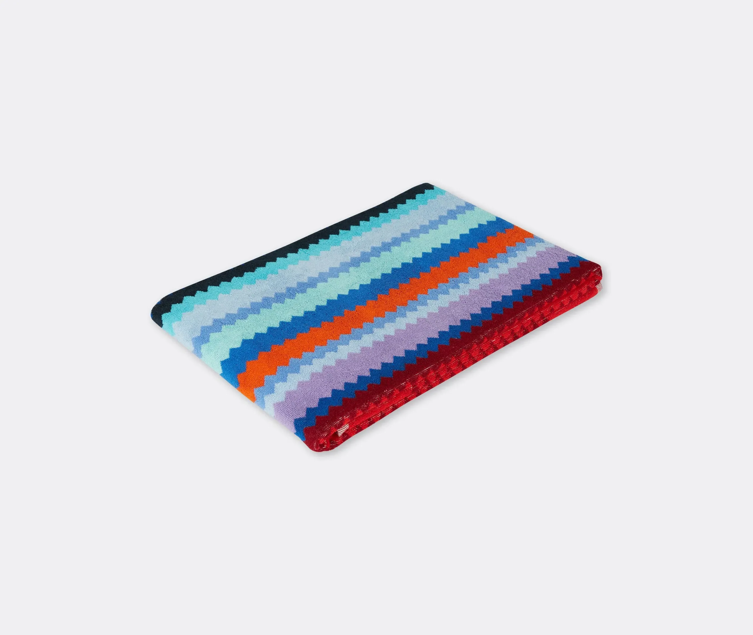 Bath Sheet with Zigzag Pattern - Multicolor, Cotton