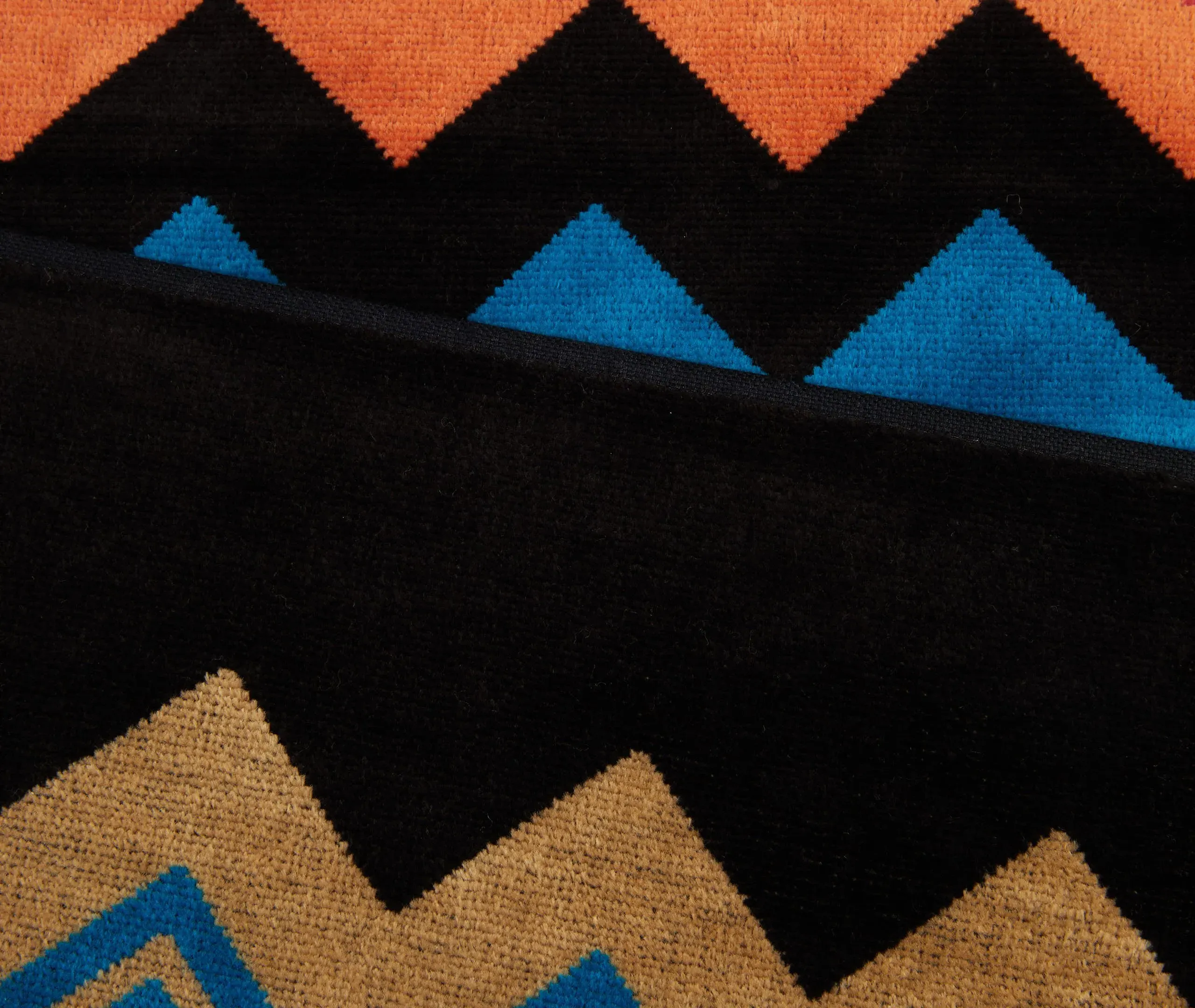 Beach Towel with Chevron Pattern - Multicolour, Terry