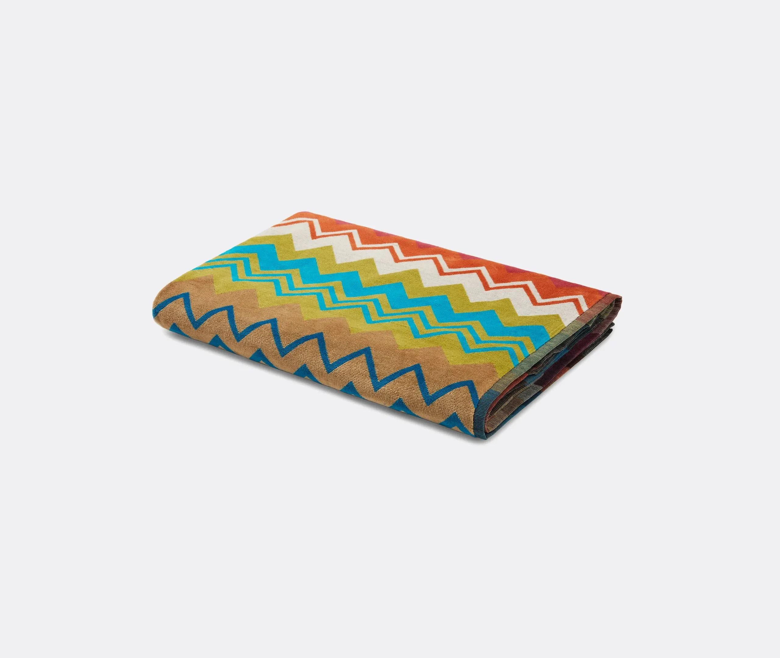 Beach Towel with Chevron Pattern - Multicolour, Terry