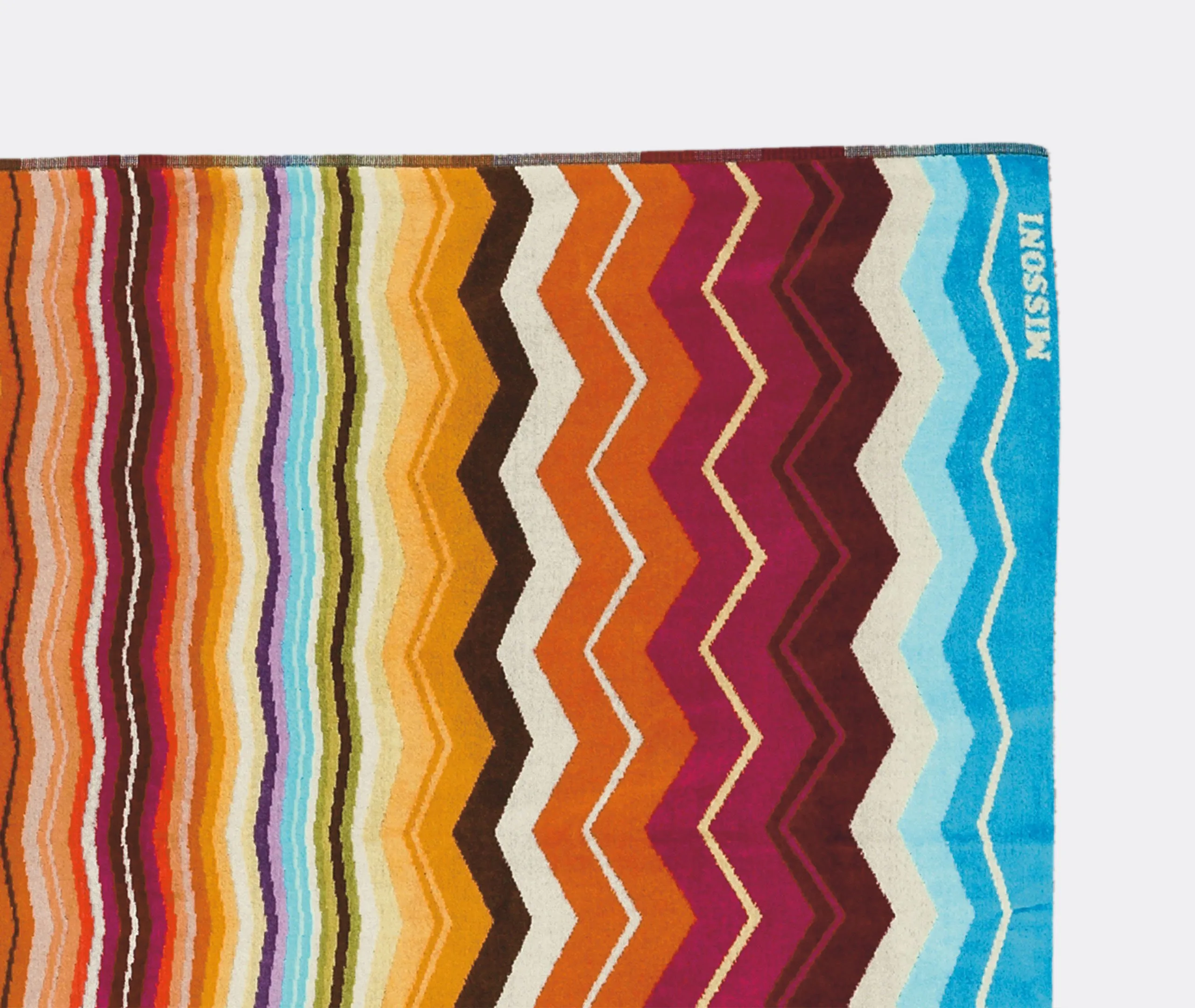 Beach Towel with Zigzag Pattern - Orange, Terry