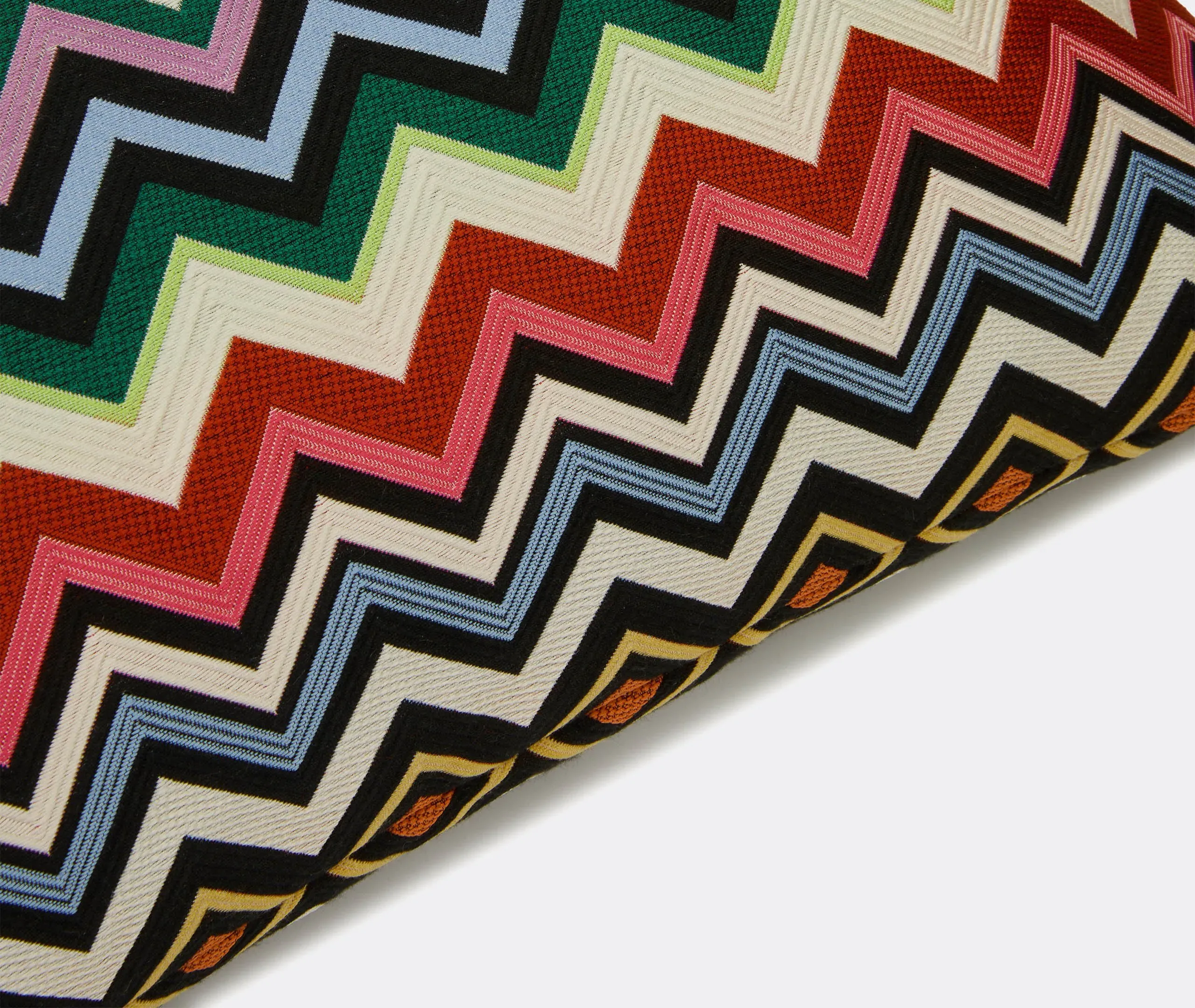 Belfast Cushion with Zigzag Print - Multicolour