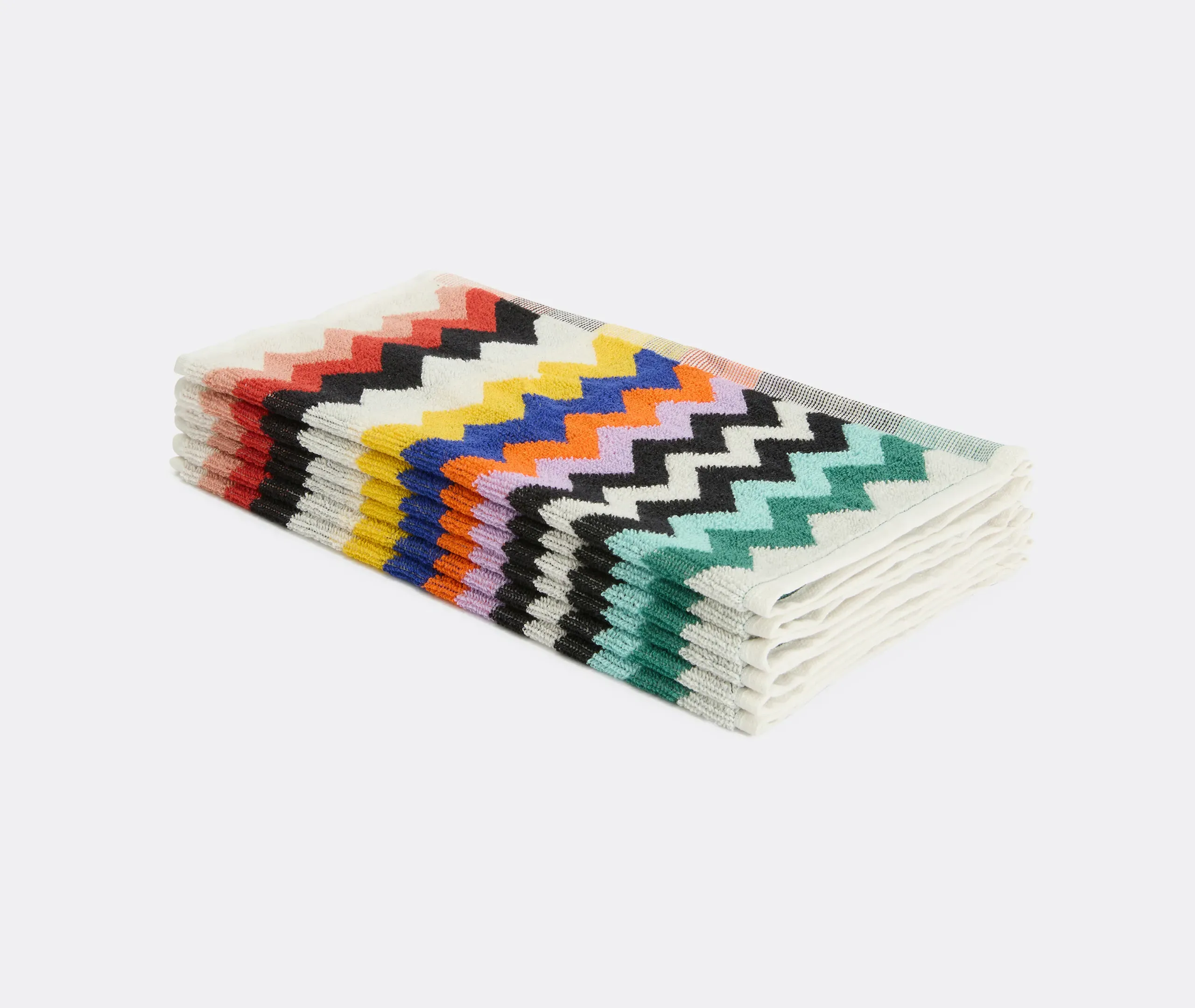 Best Set of Six Face Towels - Multicolour, Cotton alternate view
