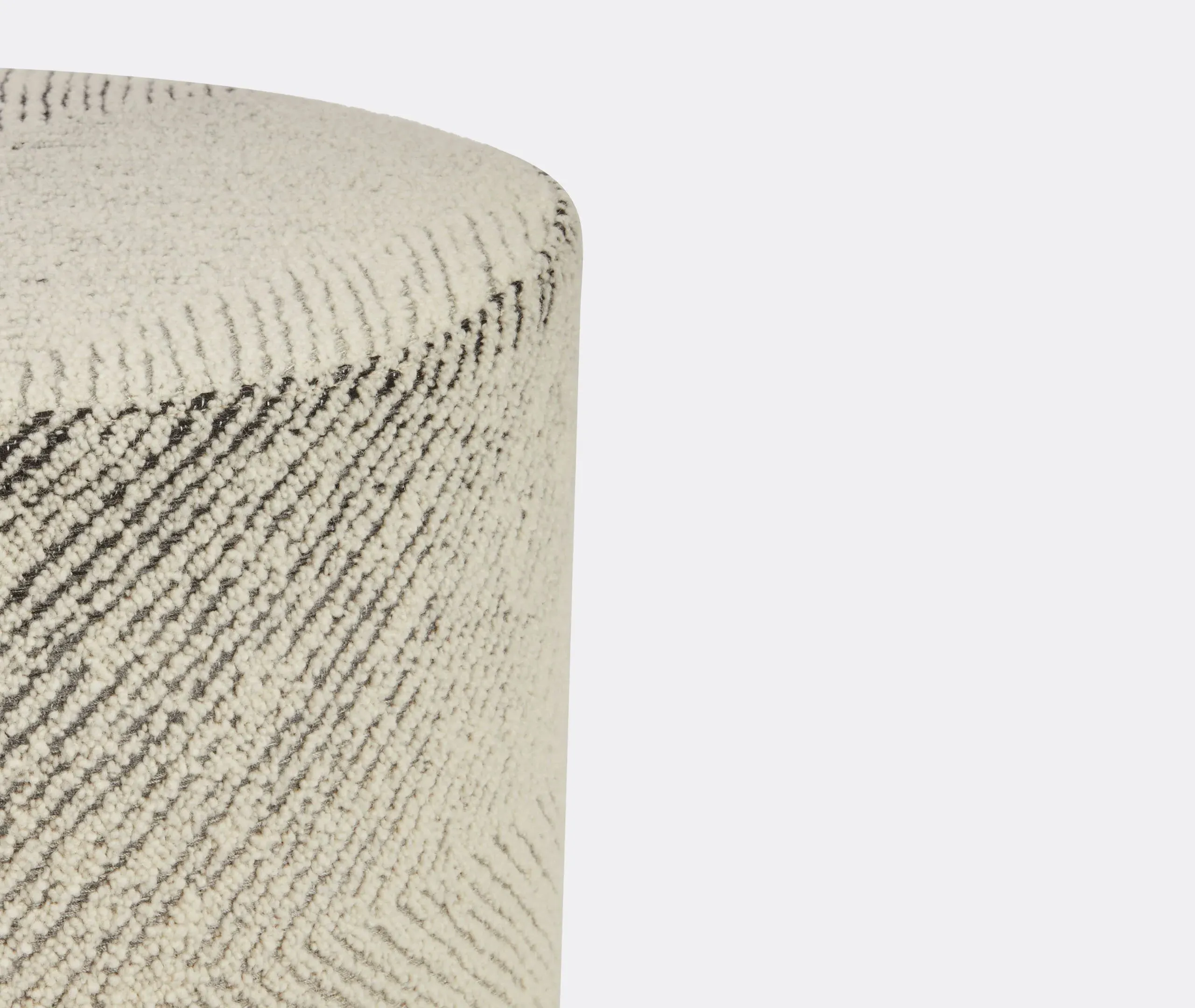 Brouges Cylindrical Pouf - Black And White