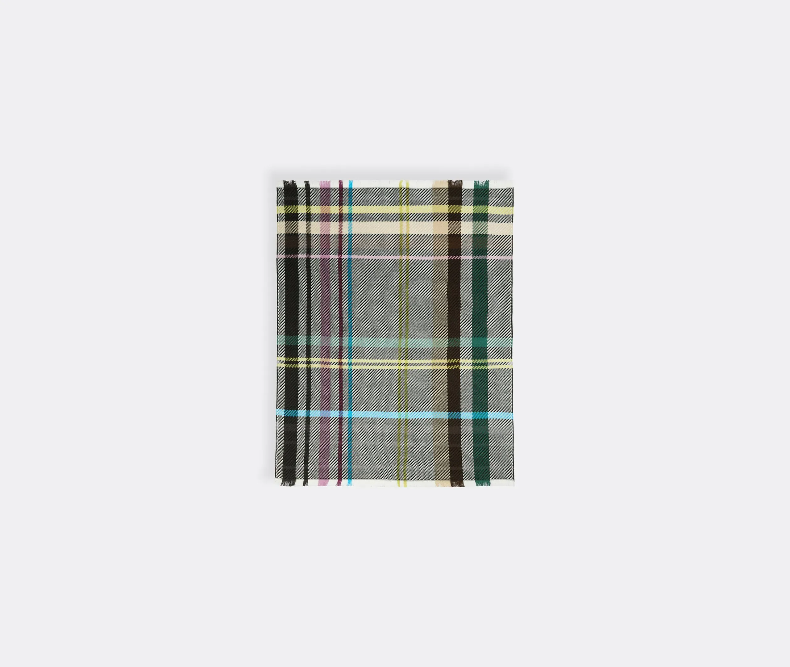 Check Throw with Fringe - Multicolor, Wool Blend