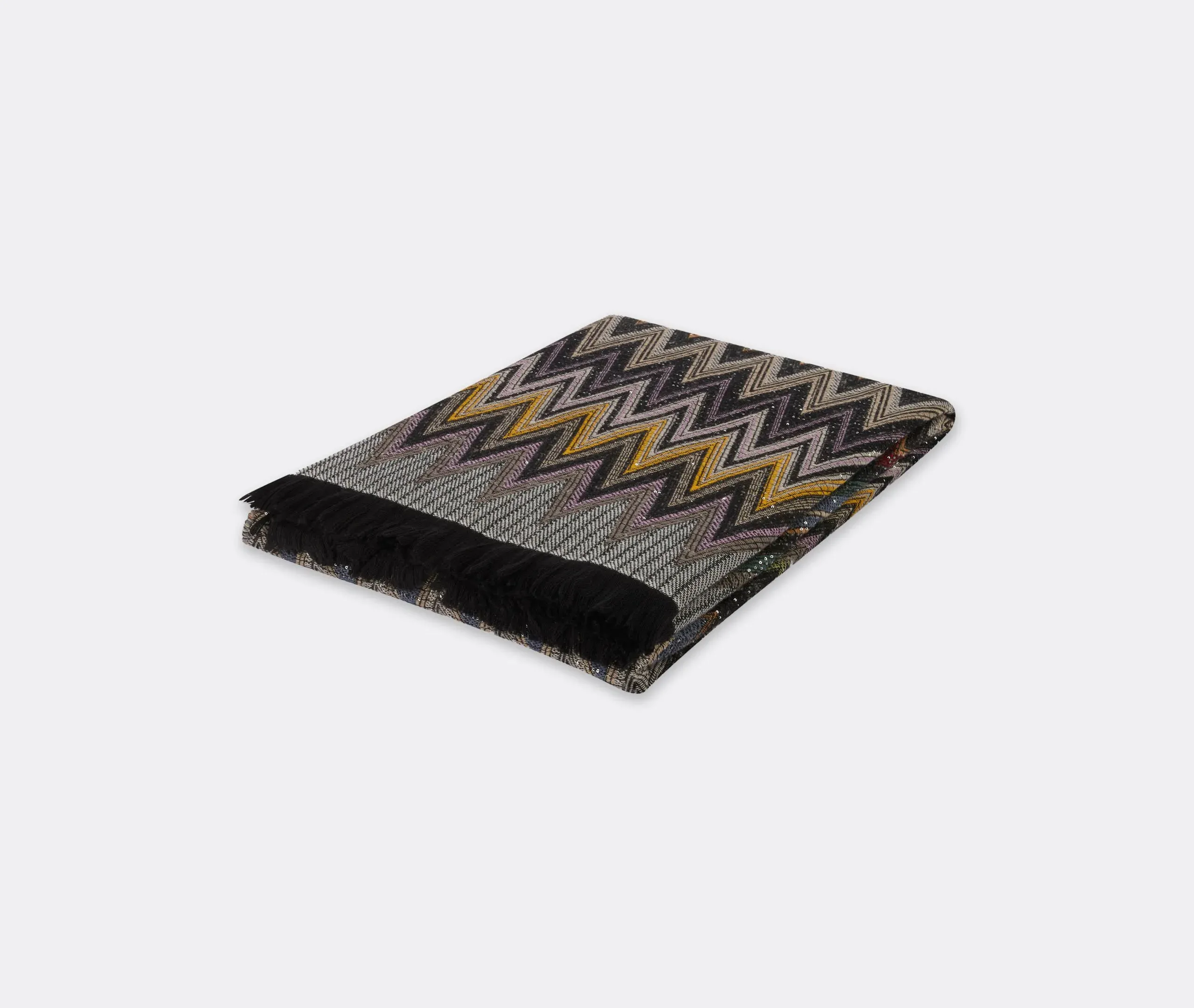 Chen Throw with Sequin Detail - Black, Wool