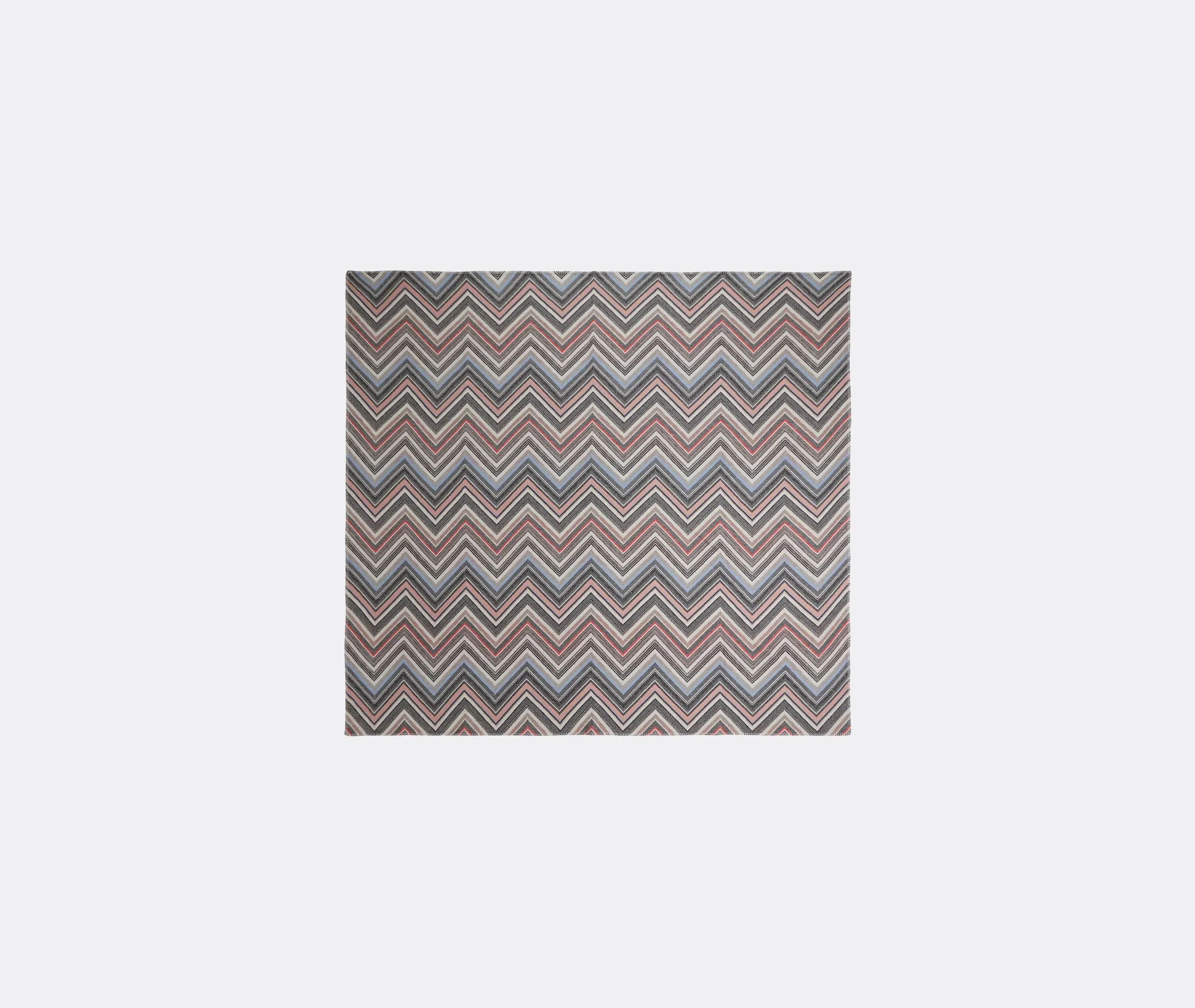 Chevron Blanket - Black Multicolor, Wool Blend