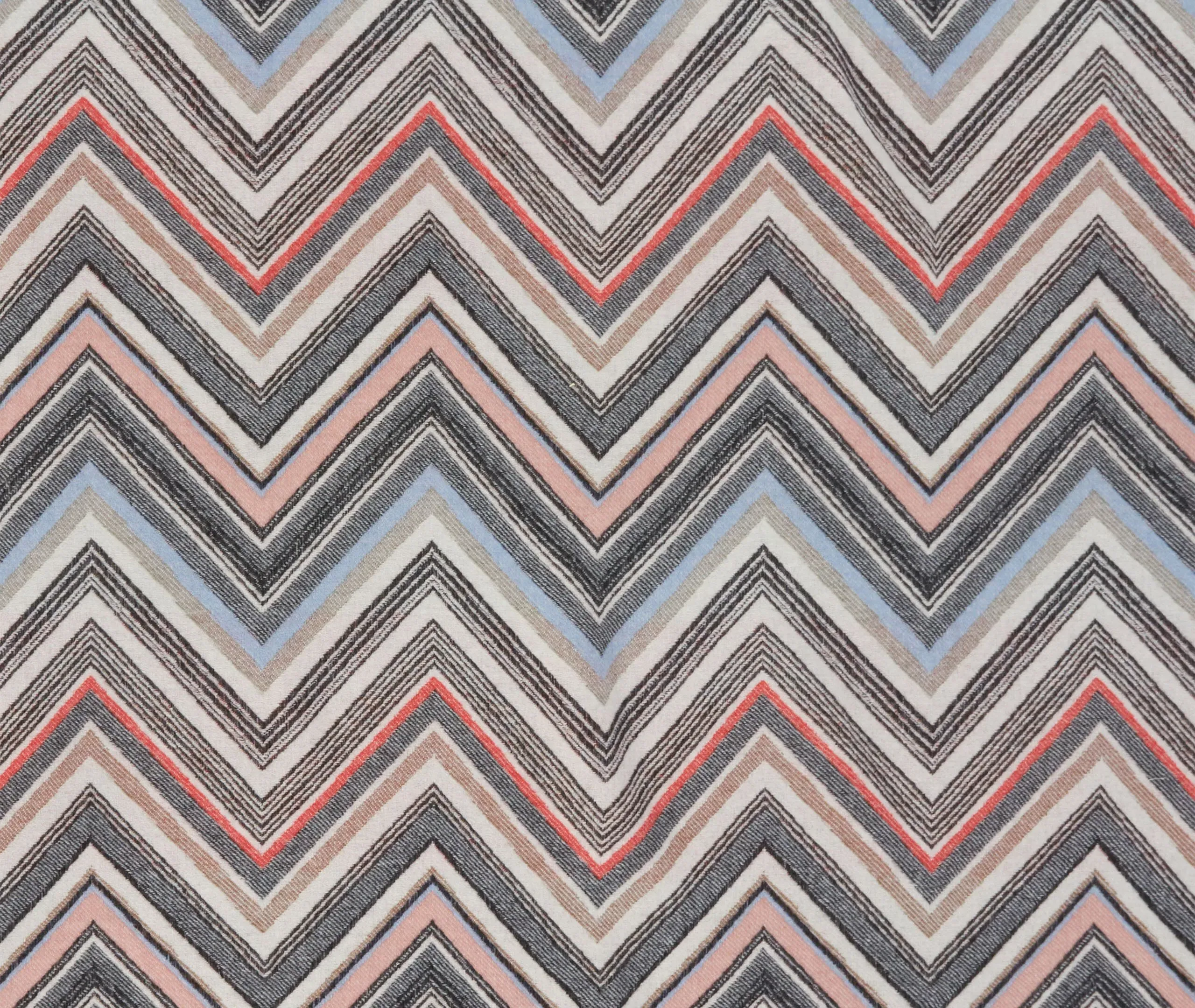 Chevron Throw with Stripe Pattern - Multicolor, Wool