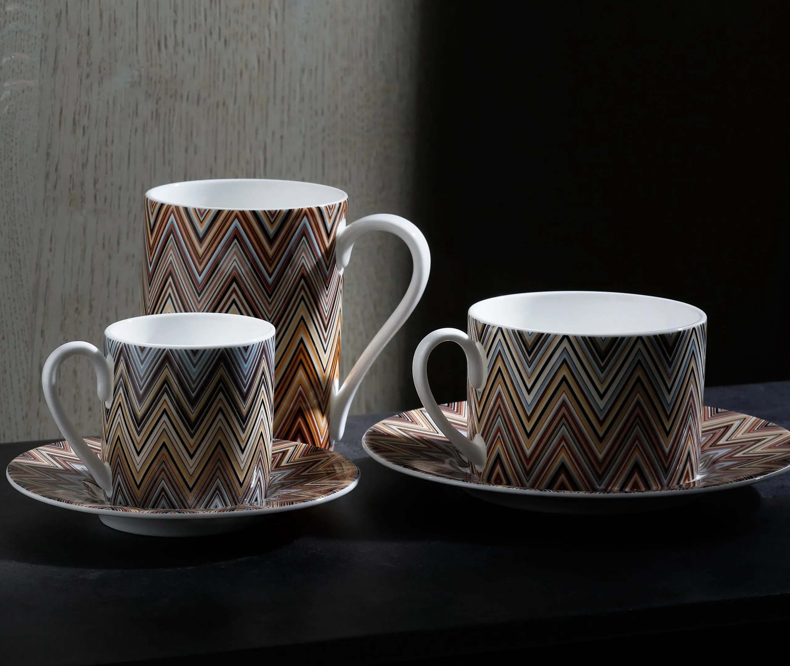 Coffee Cup & Saucer Set - Beige, Bone China