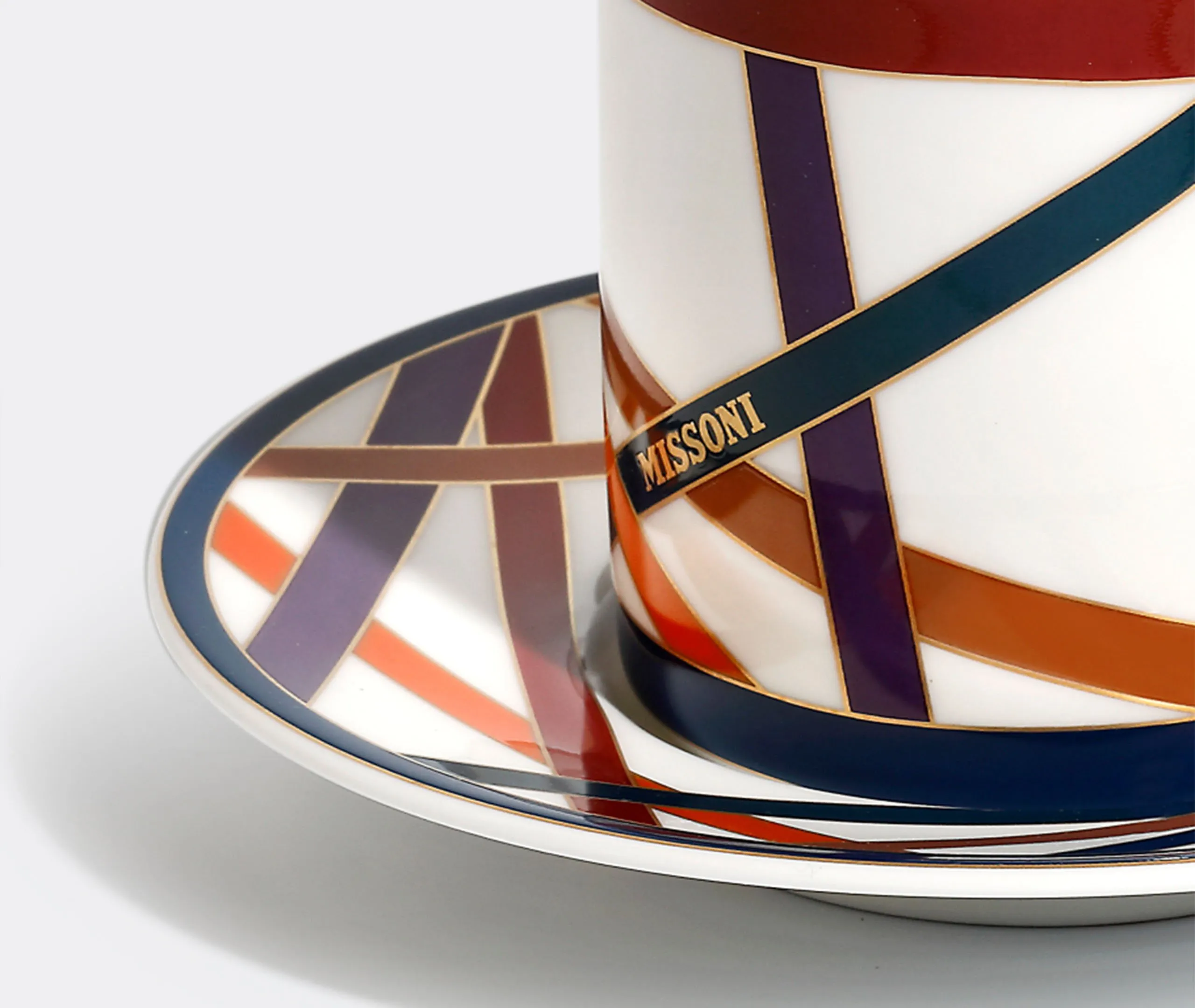 Coffee Cup & Saucer Set - Multicolour, Bone China