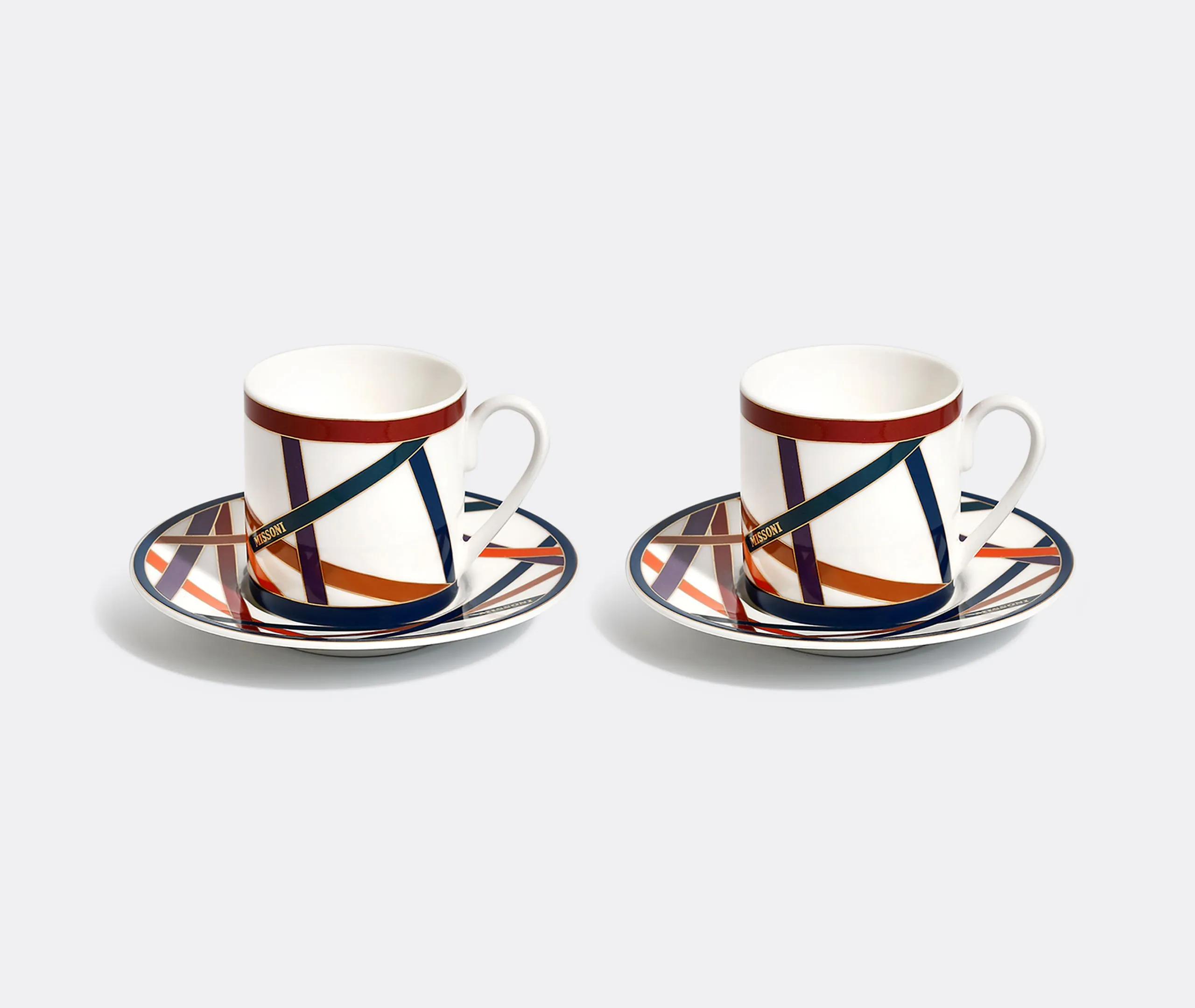 Coffee Cup & Saucer Set - Multicolour, Bone China