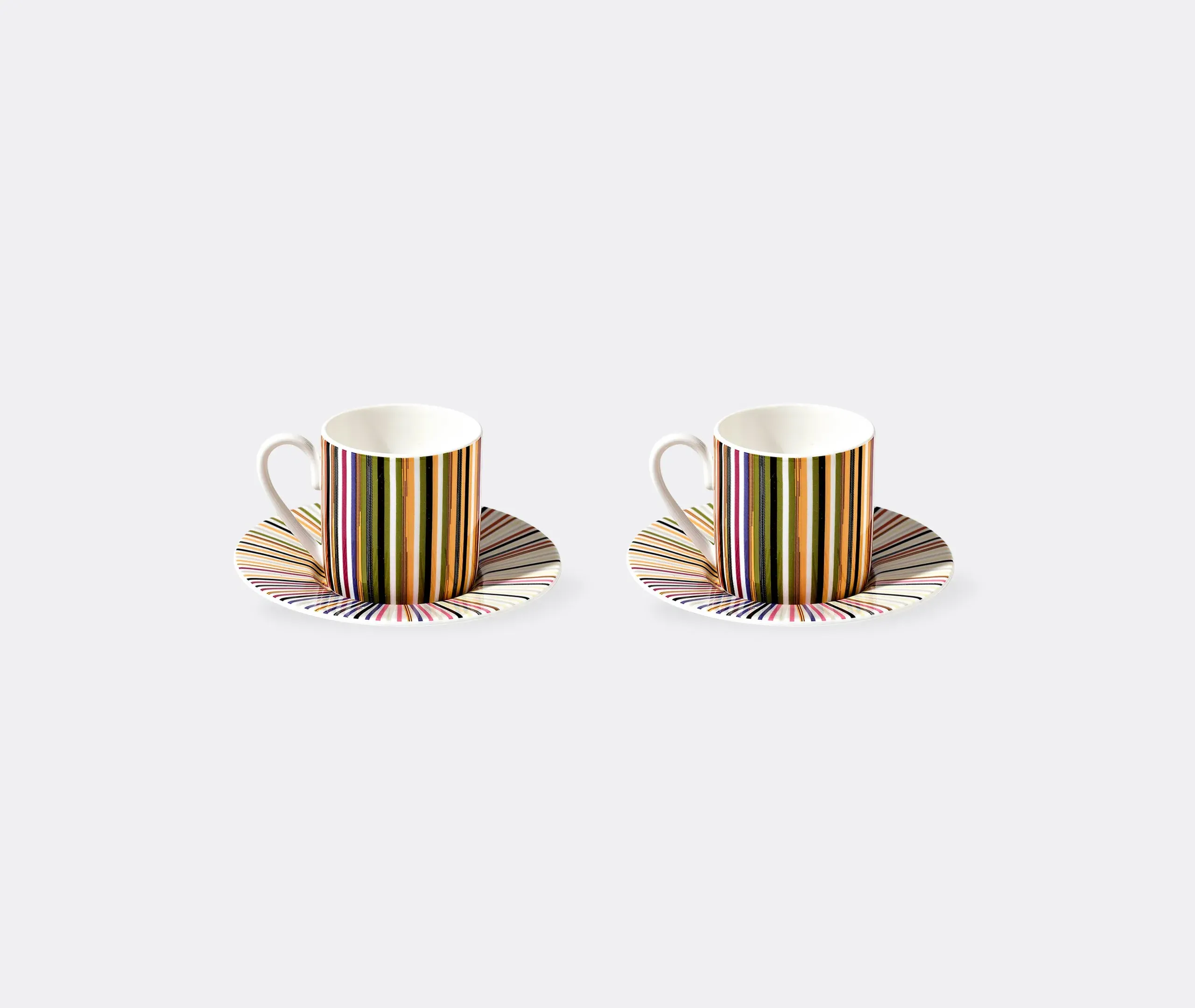 Coffee Cup Set with Saucer - Multicolour, Bone China