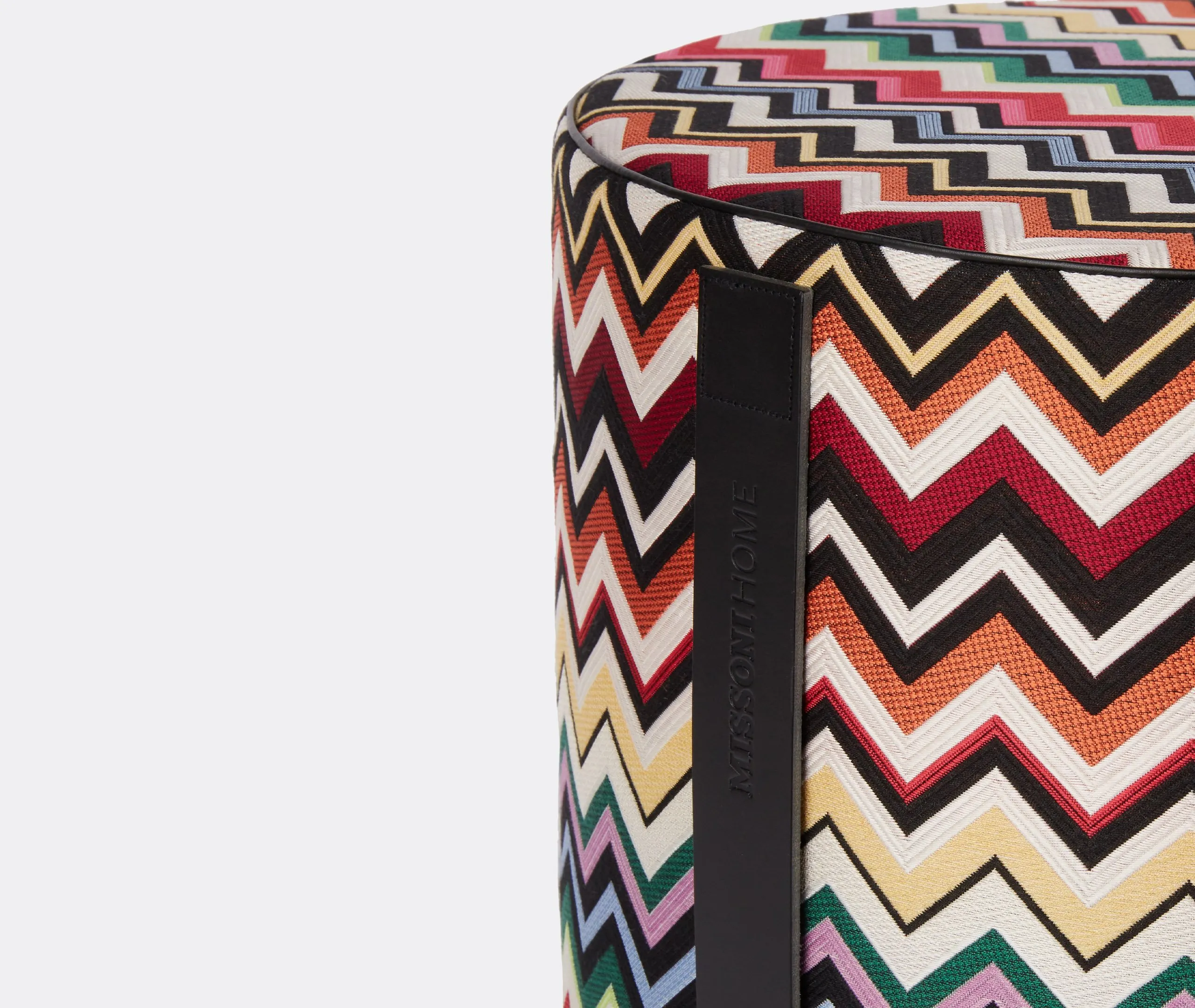 Cylindrical Pouf with Handle - Multicolour