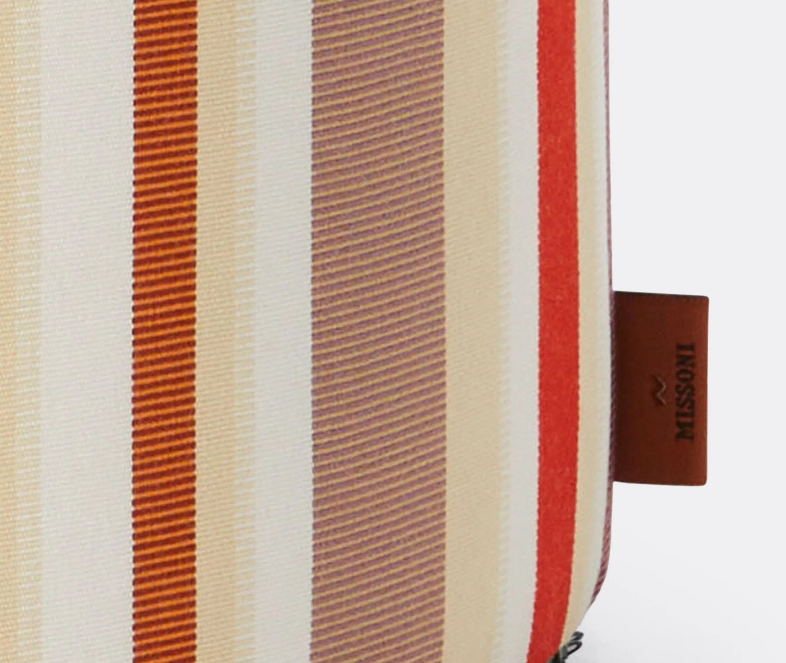 Cylindrical Pouf with Stripe Pattern - Multicolor