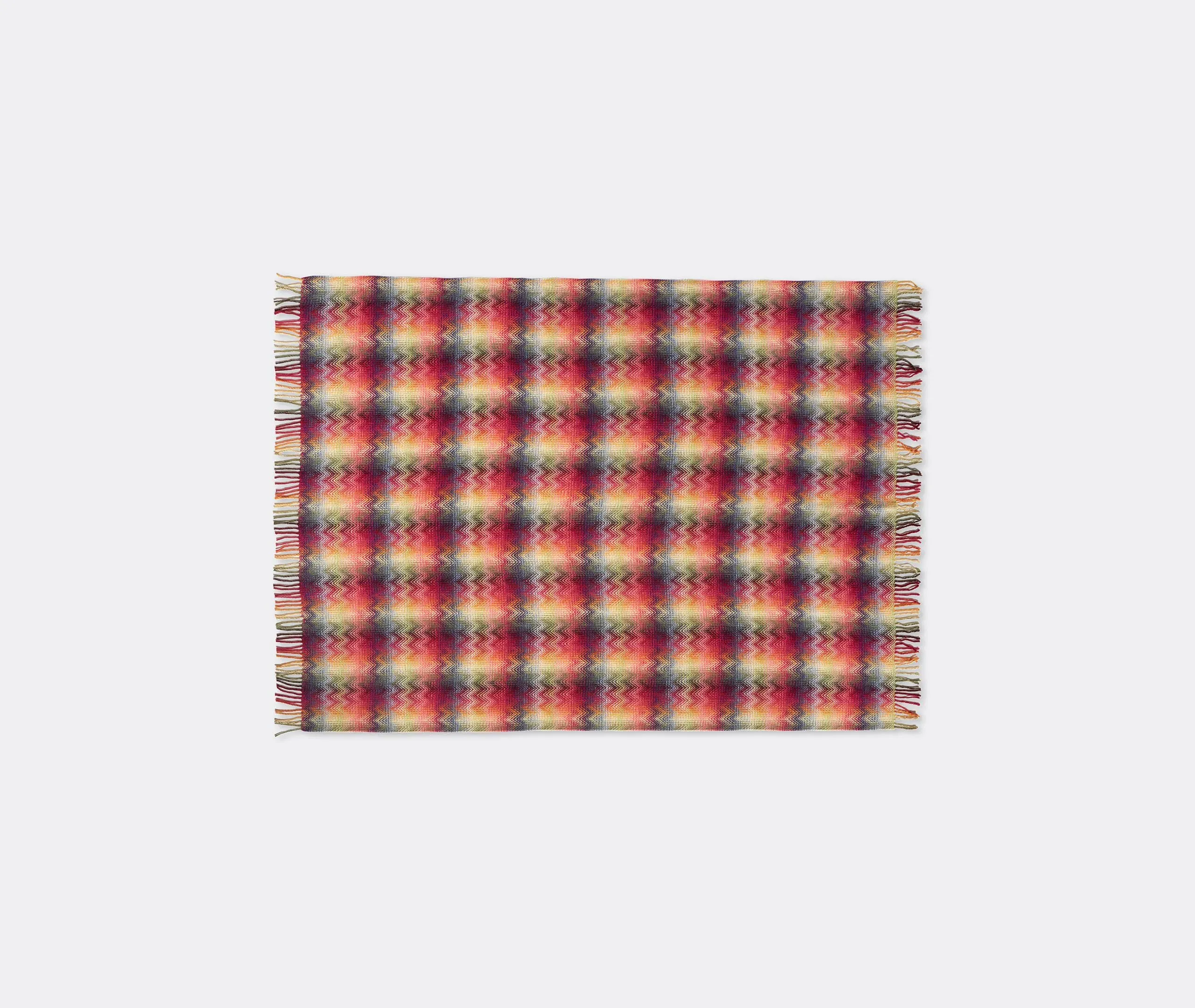 Fringed Throw Blanket - Red, Wool image