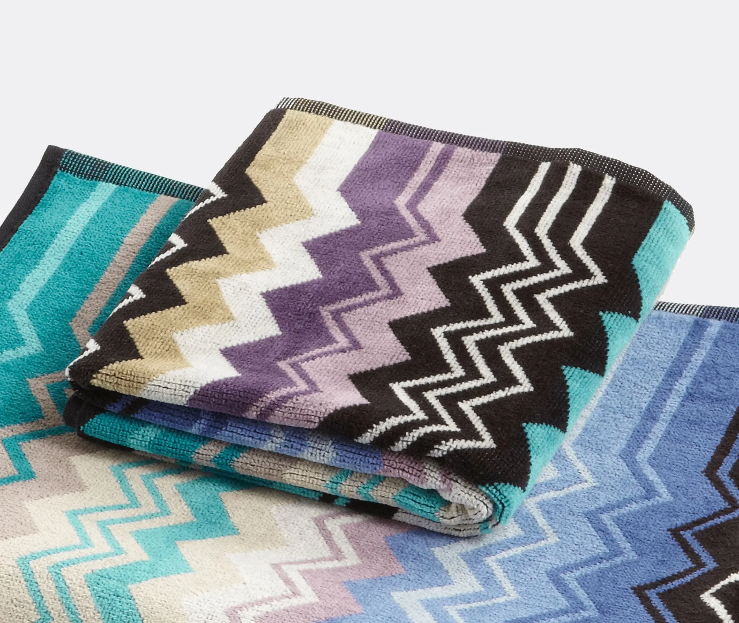 Giacomo Towel Set of Two - Blue, Cotton Terry