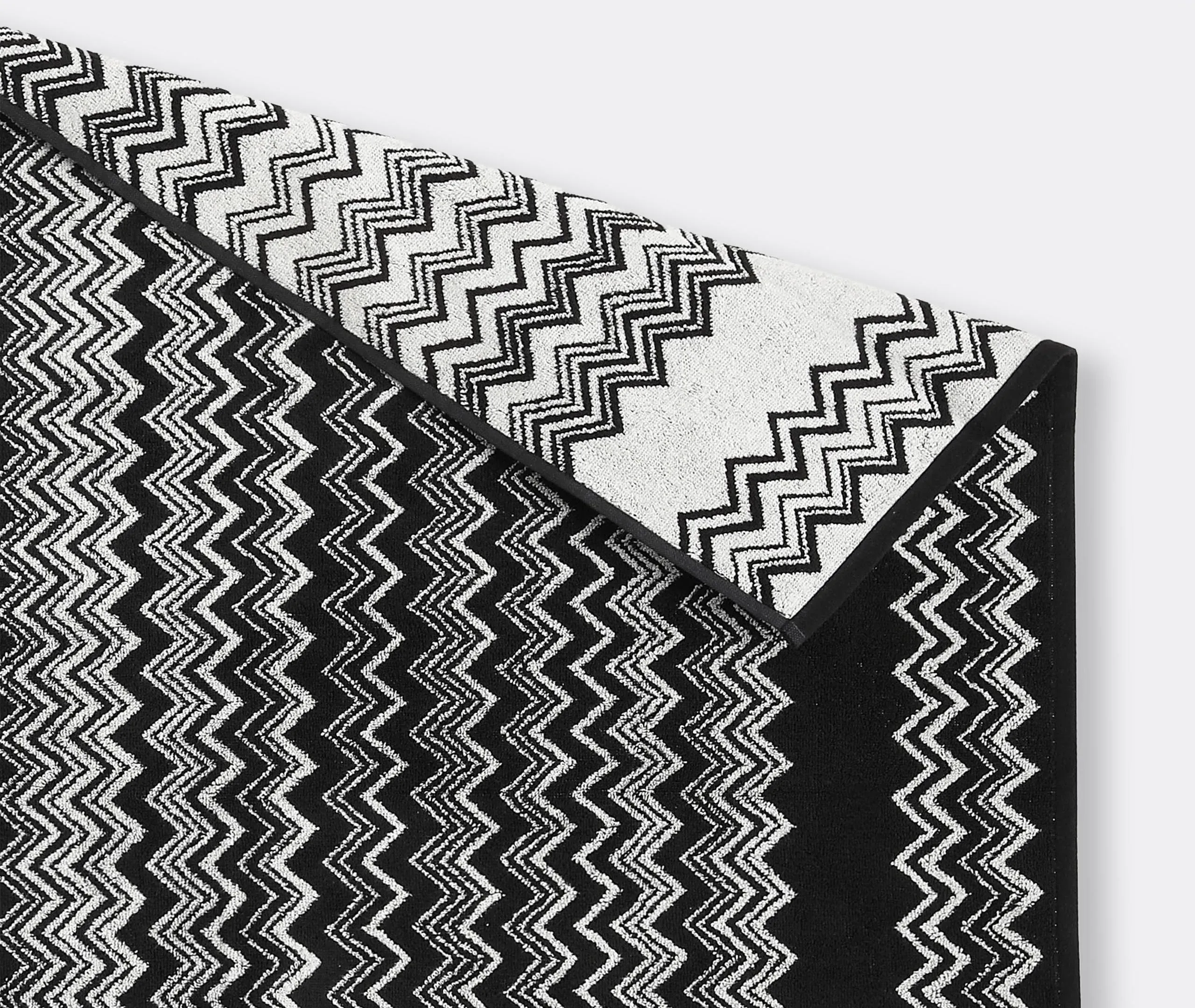 Keith Bath Towel - Black And White, Cotton Terry