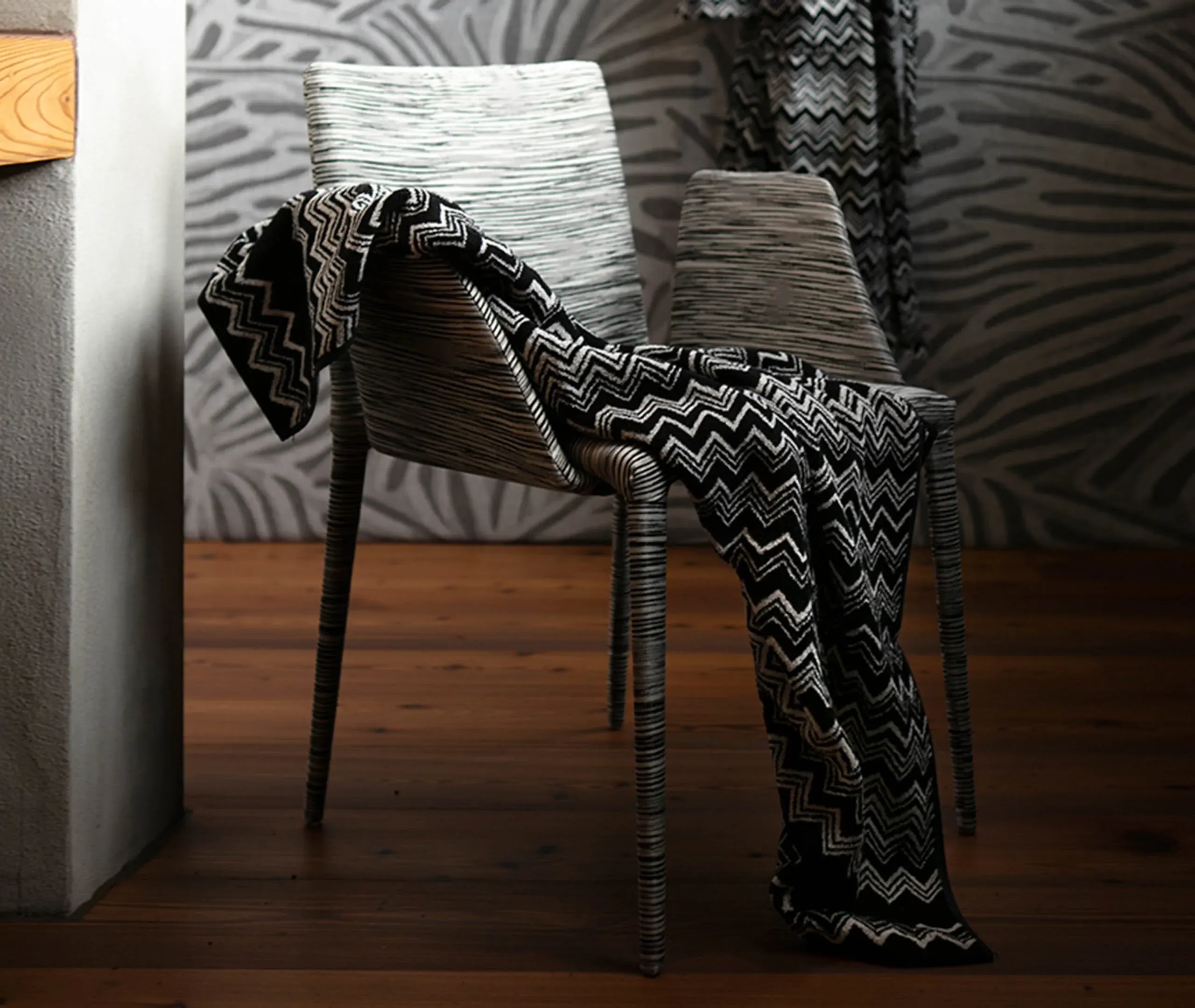 Keith Bath Towel - Black And White, Cotton Terry