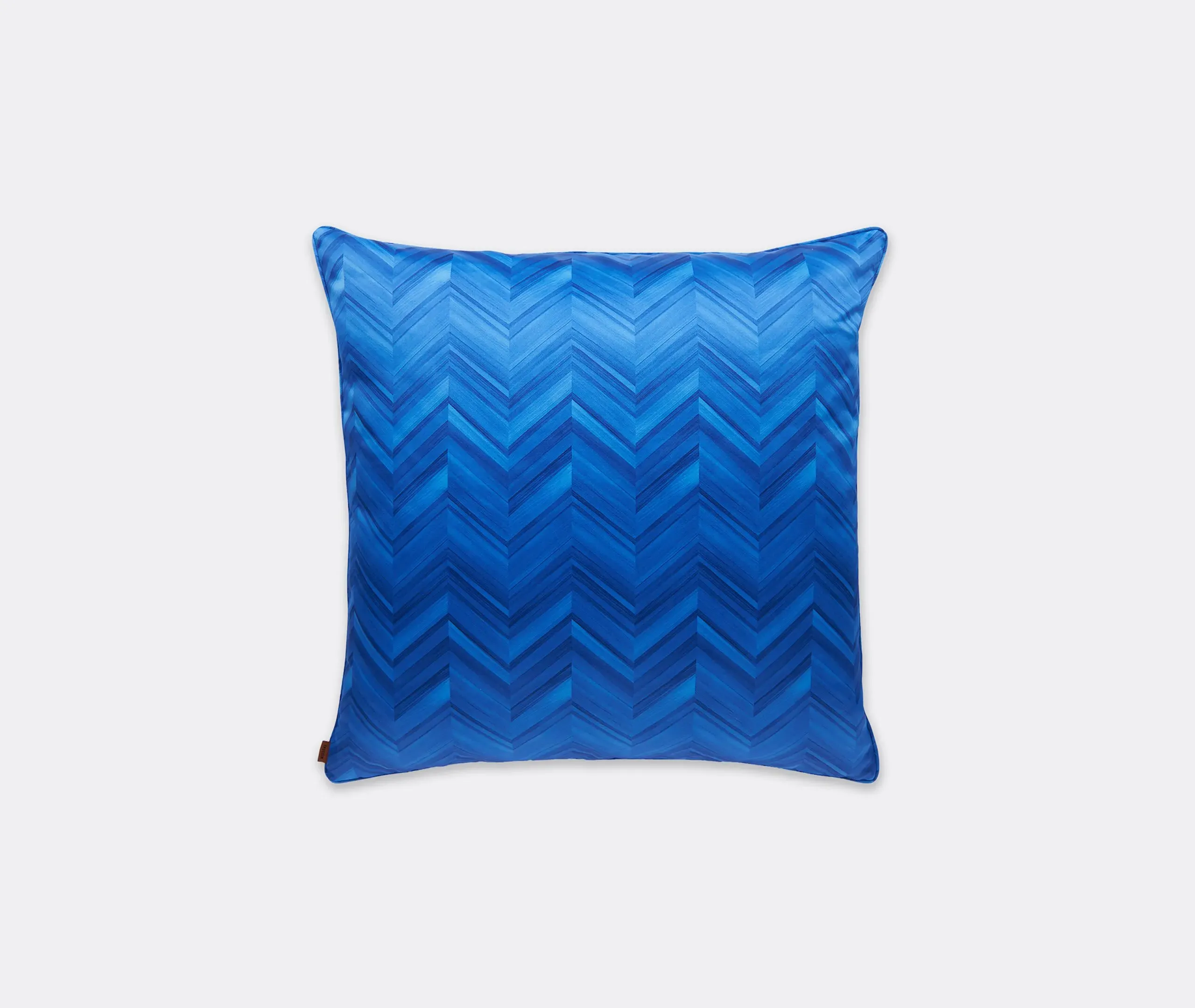 Large Square Cushion with Chevron - Blue, Cotton