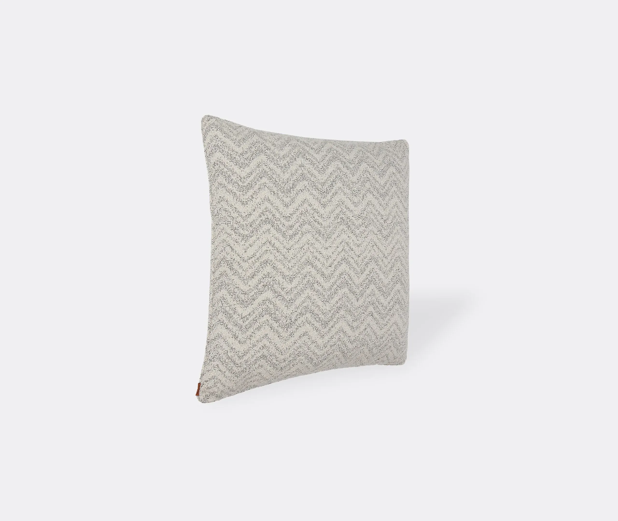 Large Square Cushion with Chevron - Natural, Bouclé