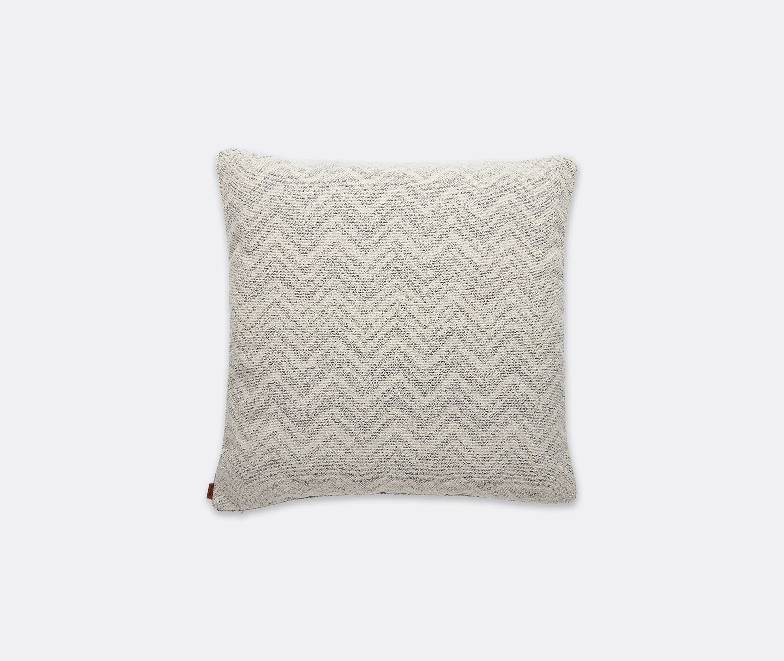Large Square Cushion with Chevron - Natural, Bouclé