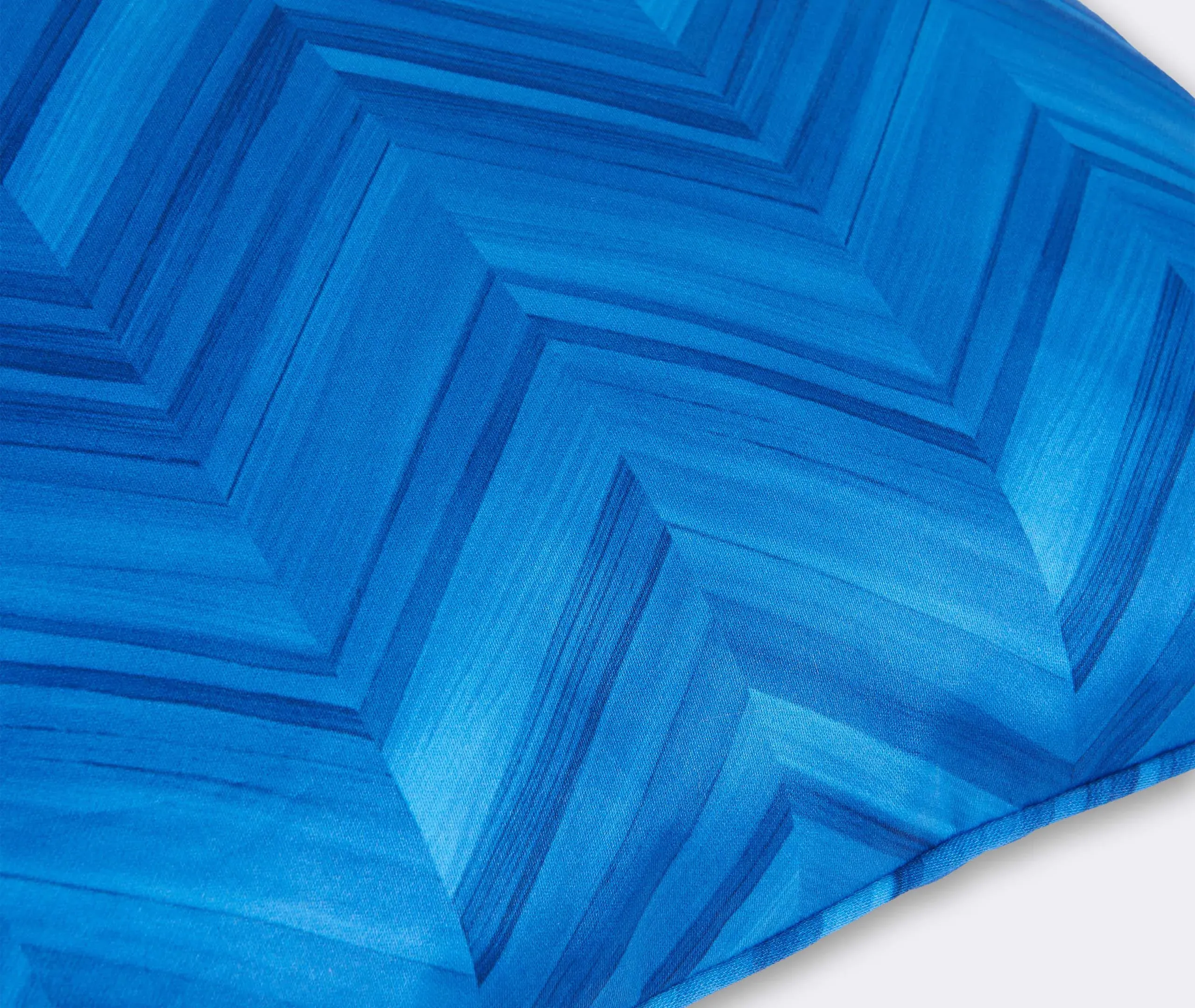 Layers Inlay Small Cushion - Blue, Cotton Sateen