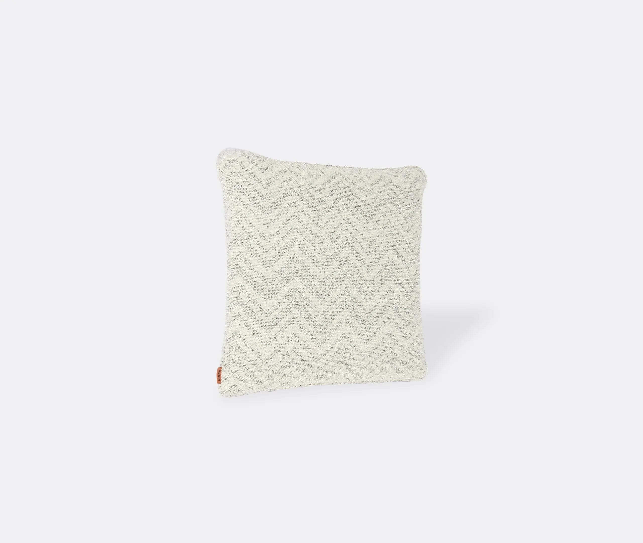 Medium Square Cushion with Chevron - Natural, Bouclé