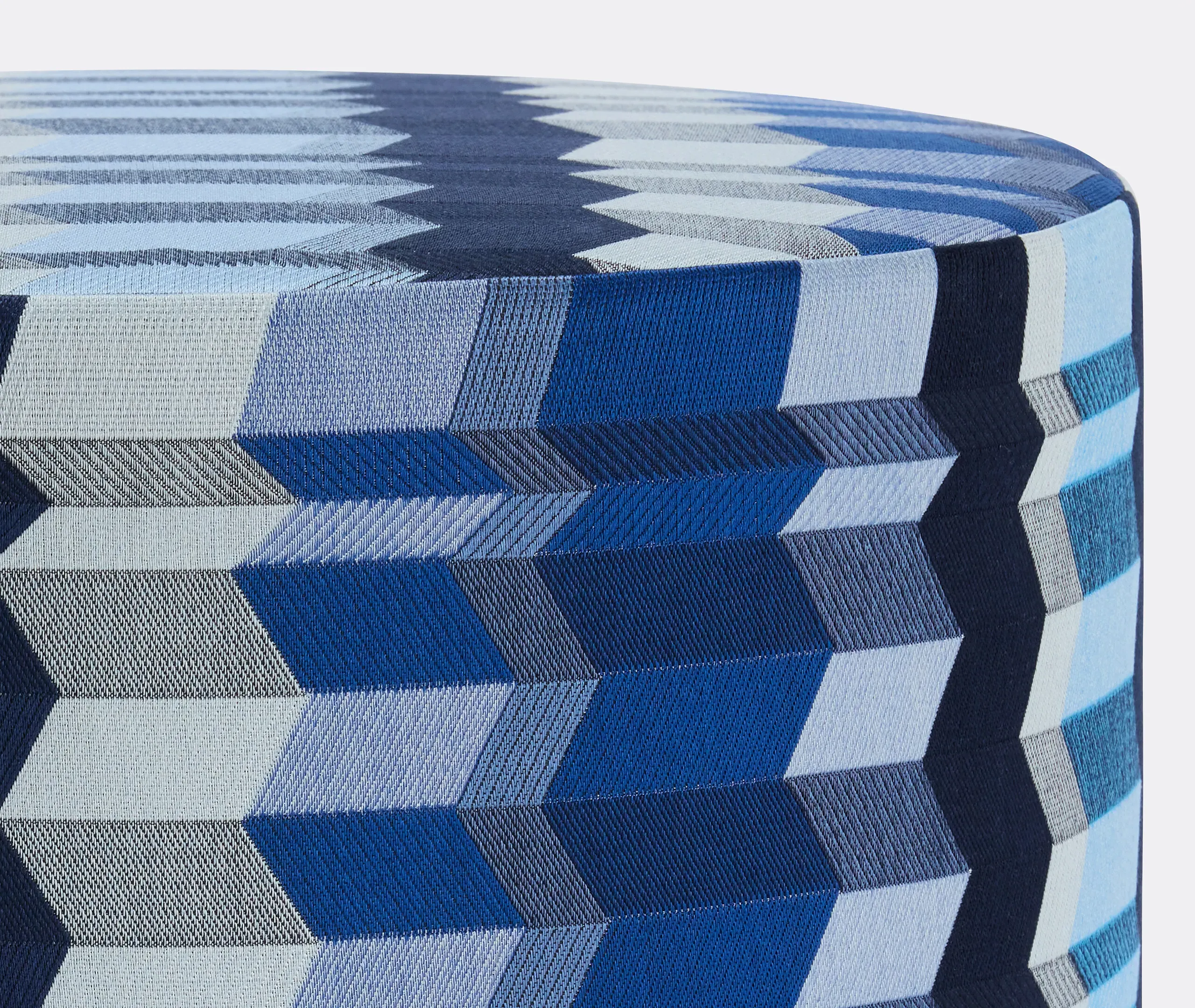 Missoni Positano Cylindrical Pouf - Blue Multicolour, Jacquard alternate view