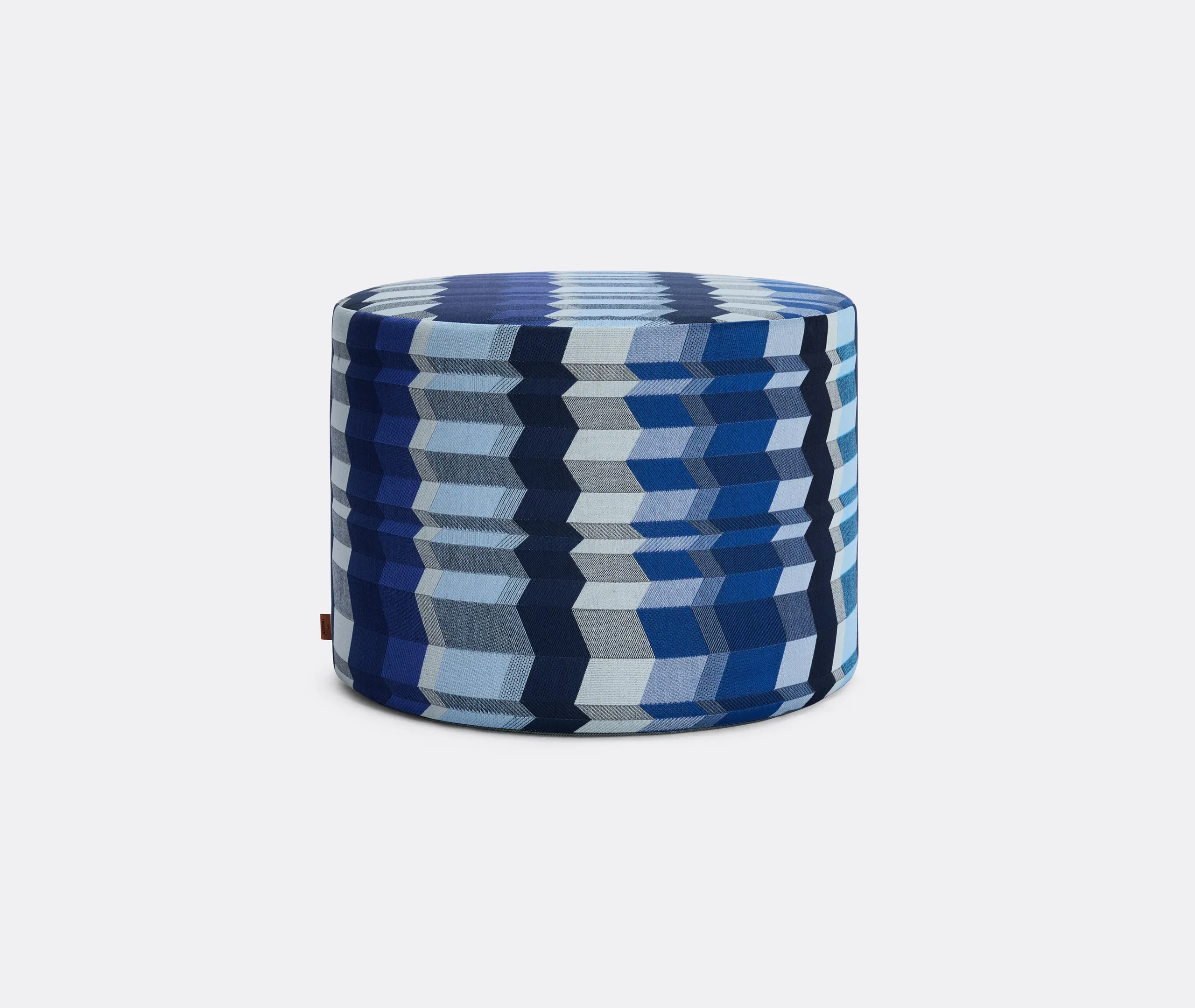 Missoni Positano Cylindrical Pouf - Blue Multicolour, Jacquard product