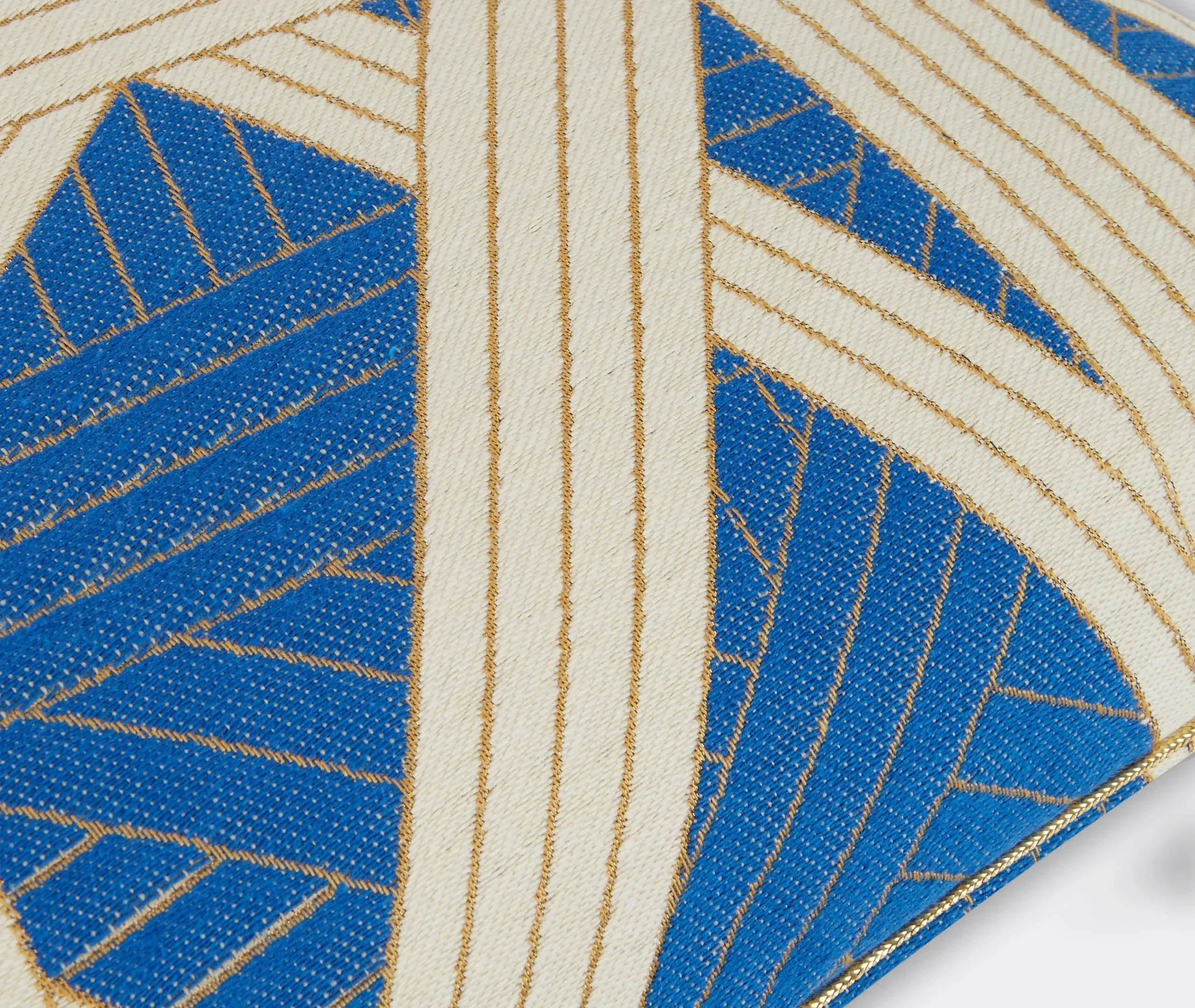 Rectangular Cushion with Striped Pattern - Blue