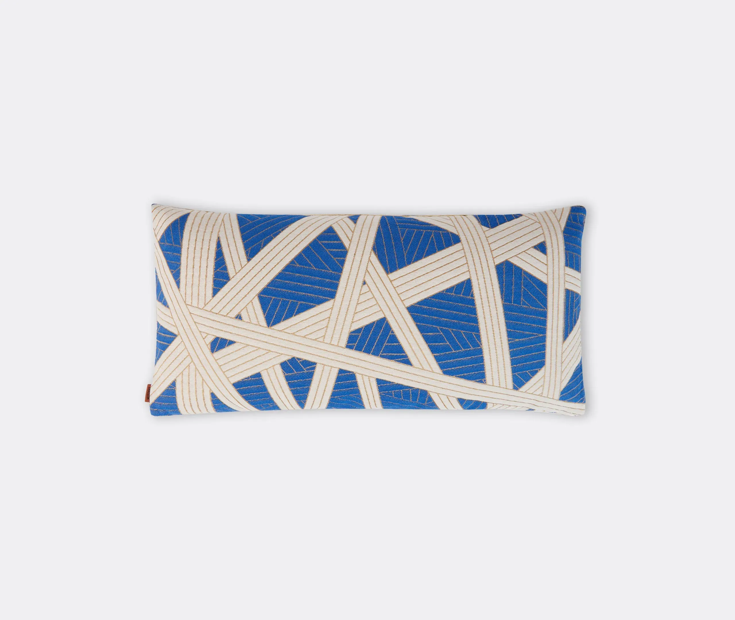 Rectangular Cushion with Striped Pattern - Blue