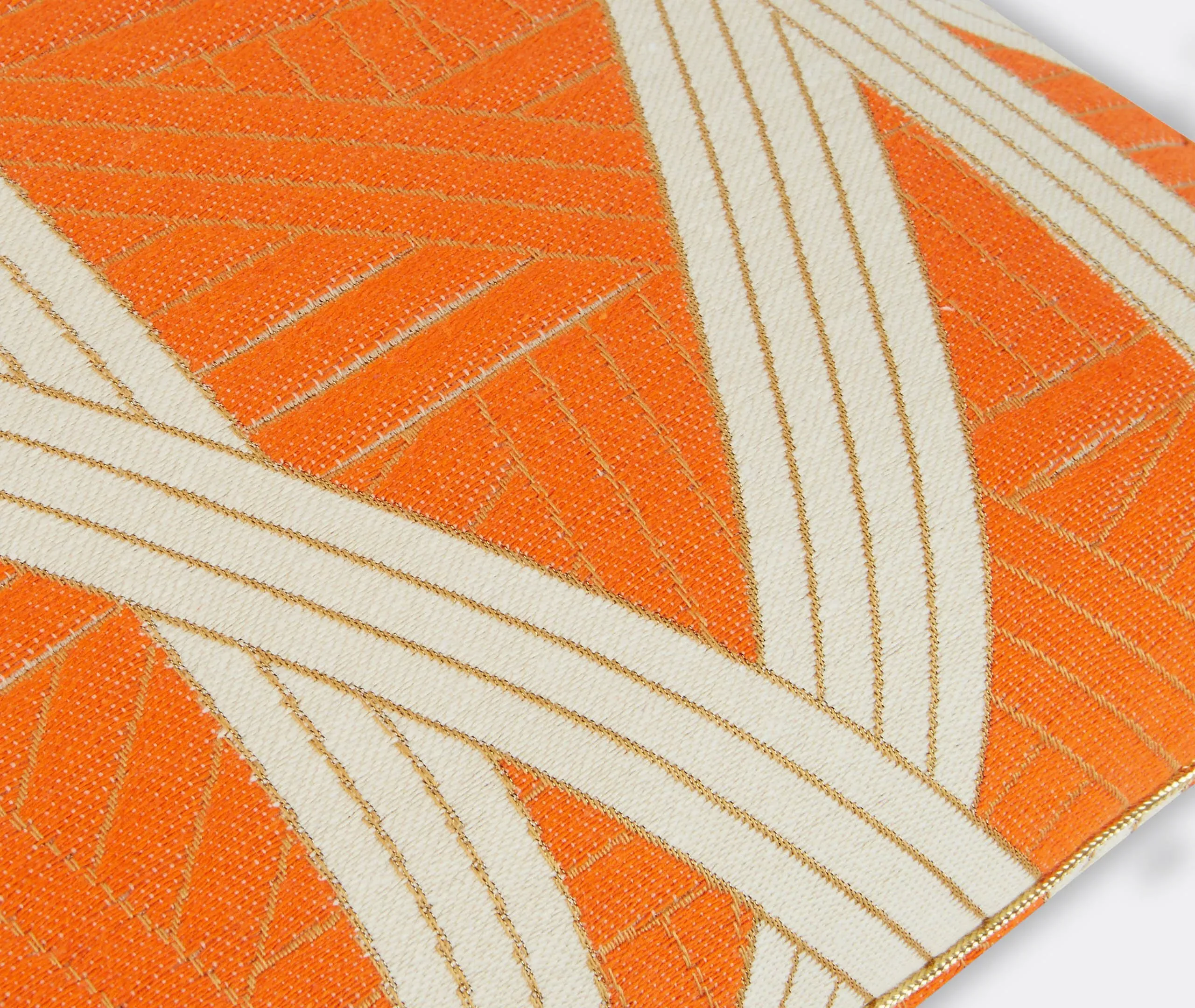 Rectangular Cushion with Striped Pattern - Orange