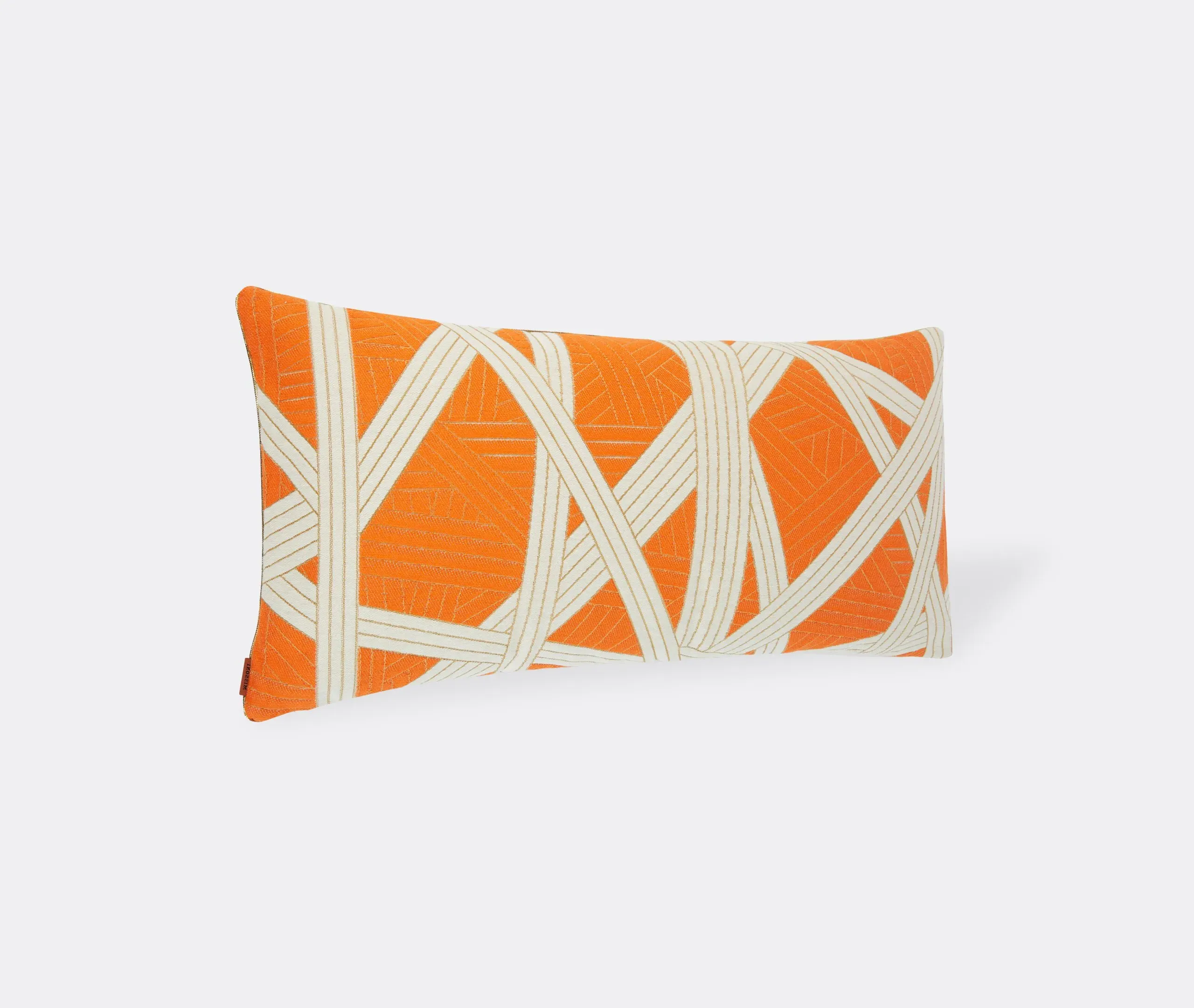 Rectangular Cushion with Striped Pattern - Orange