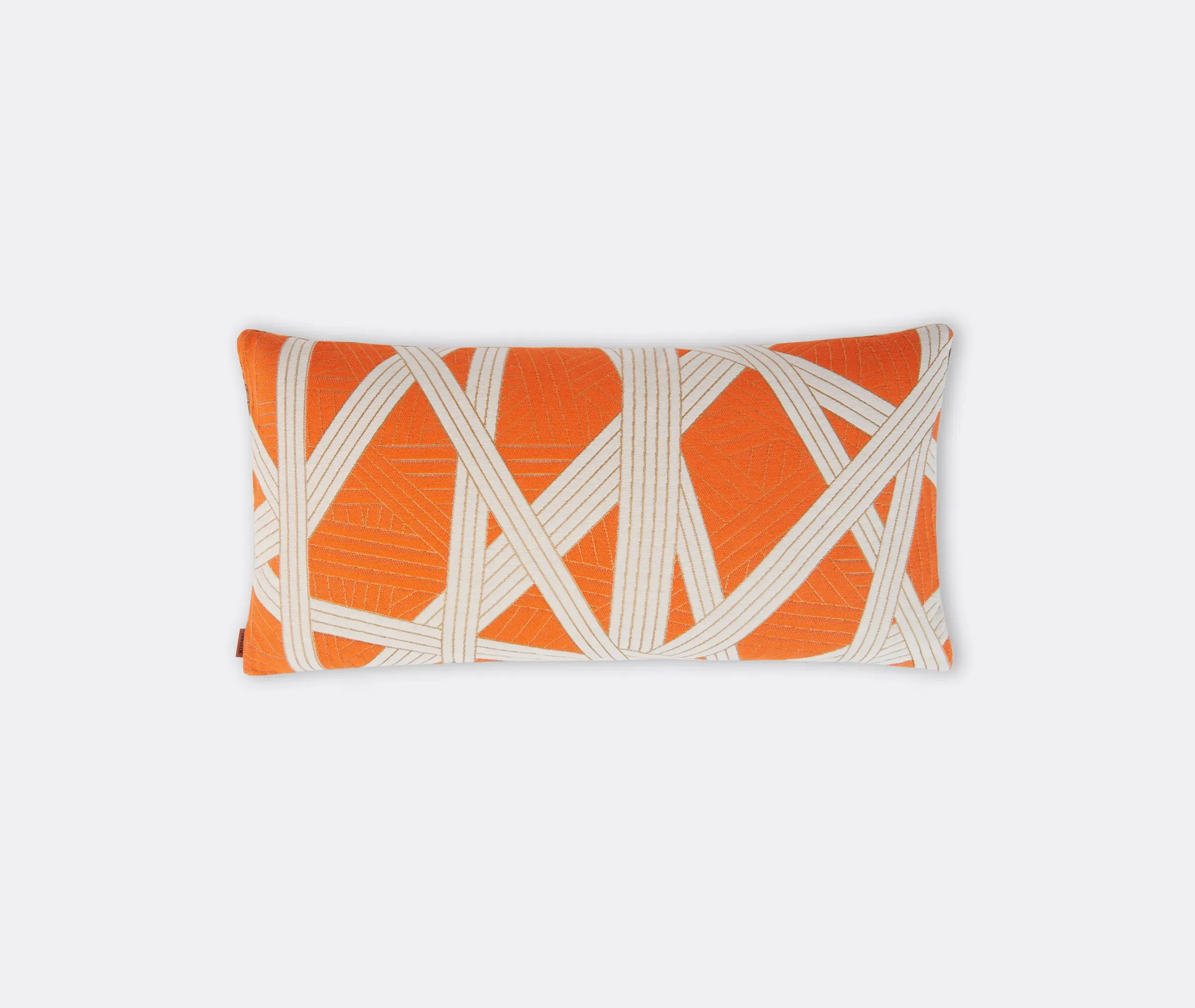 Rectangular Cushion with Striped Pattern - Orange