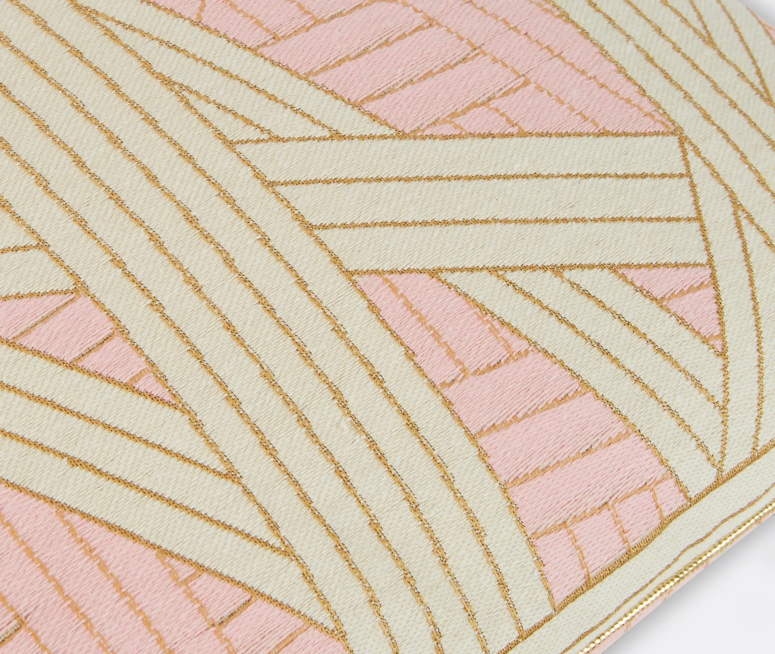 Rectangular Cushion with Striped Pattern - Pink