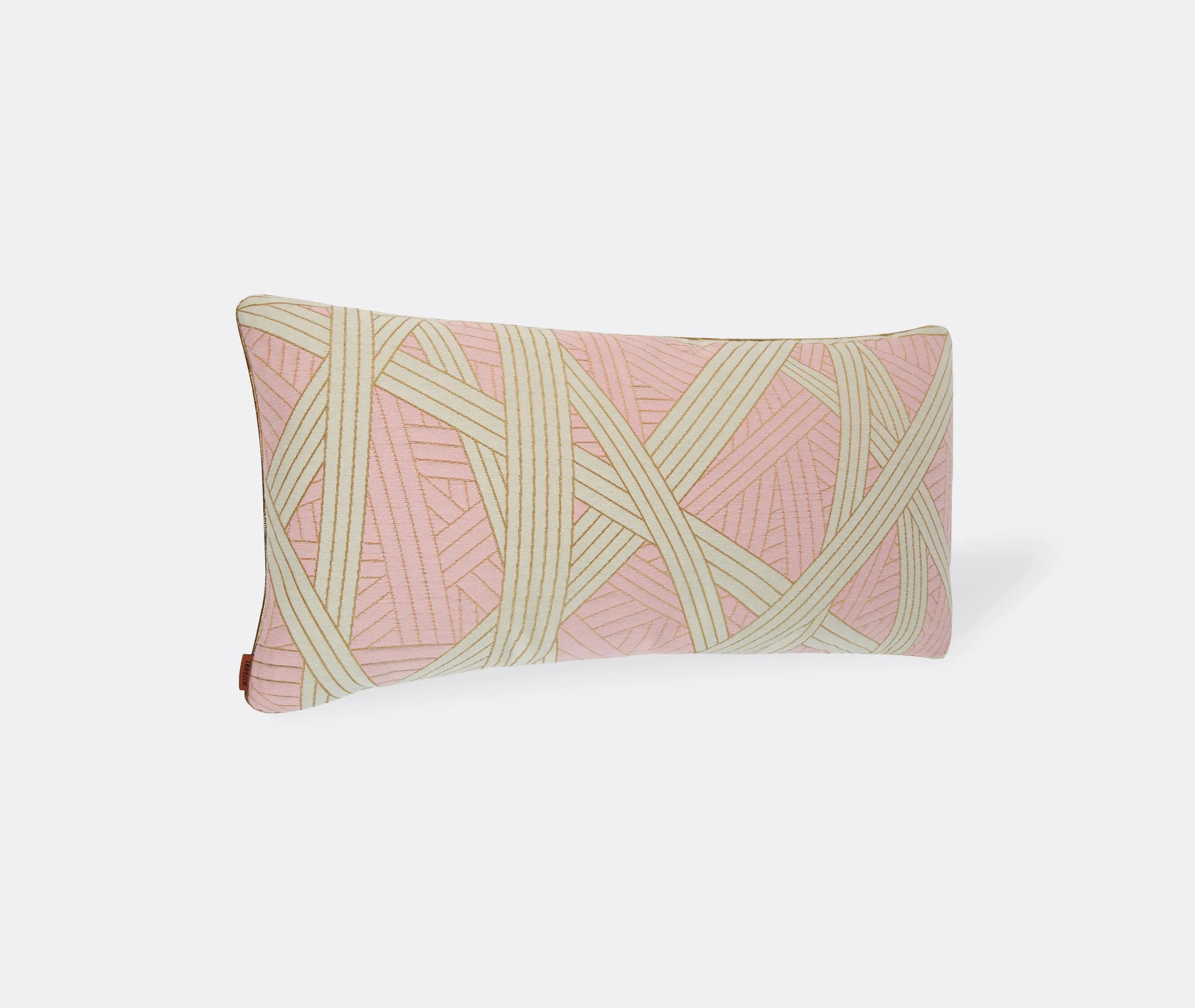 Rectangular Cushion with Striped Pattern - Pink