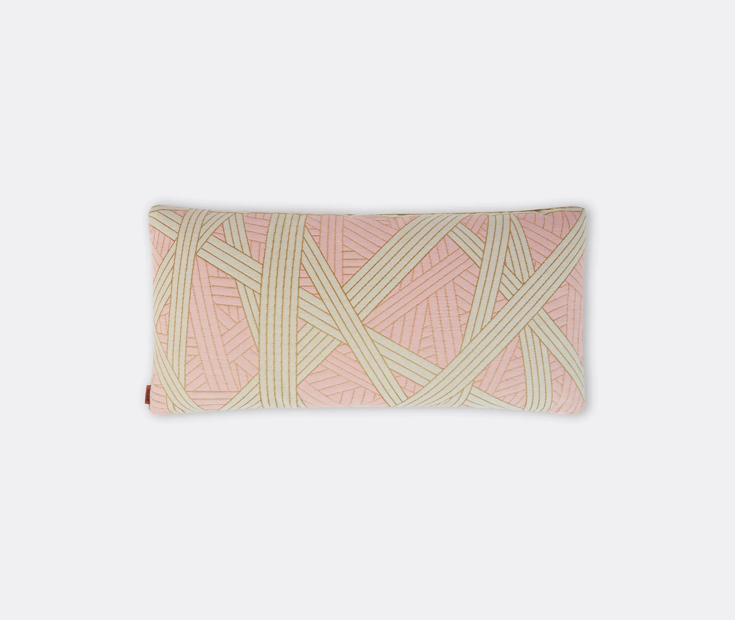Rectangular Cushion with Striped Pattern - Pink image