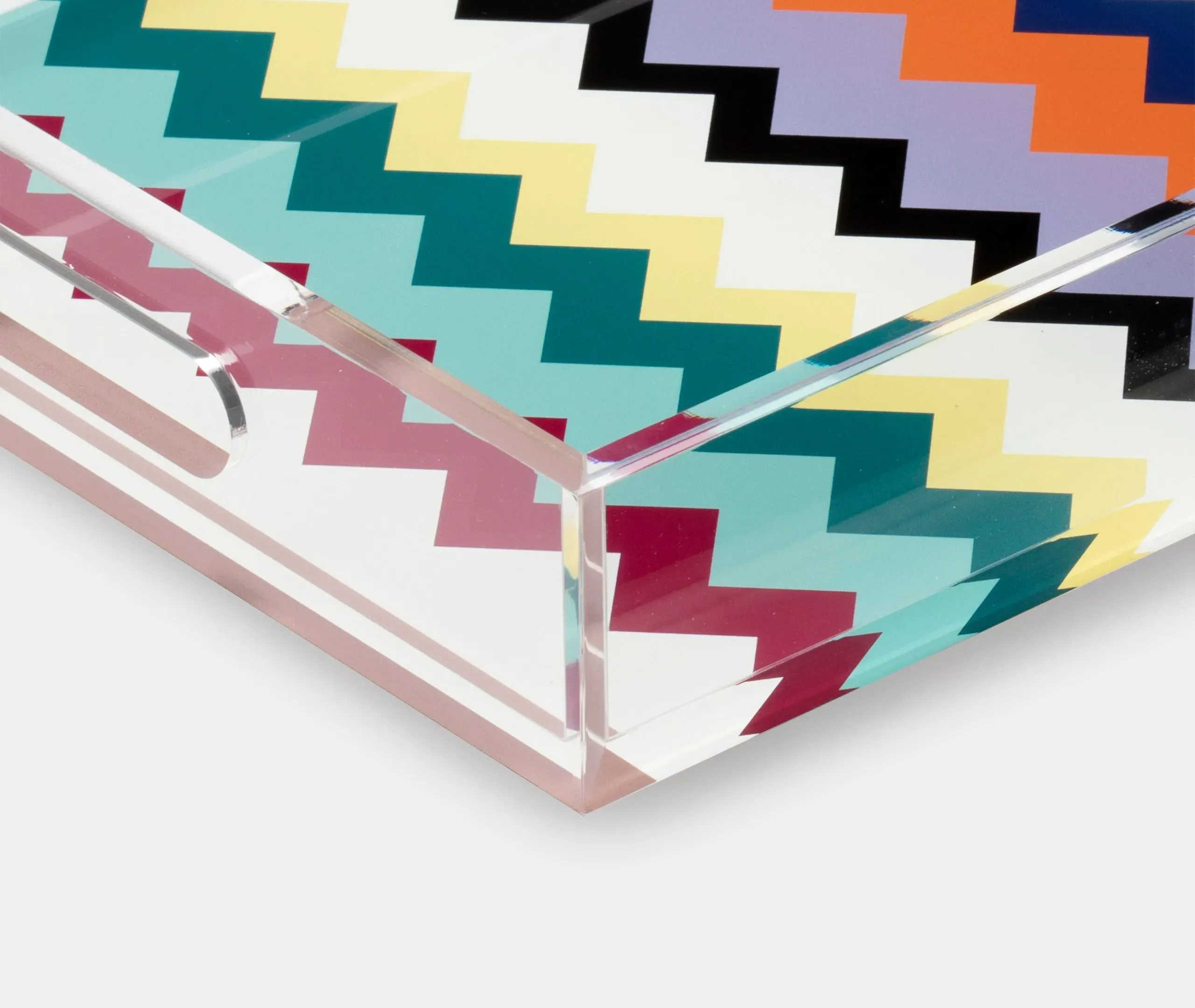 Serving Tray with Bold Zigzag - Multicolor