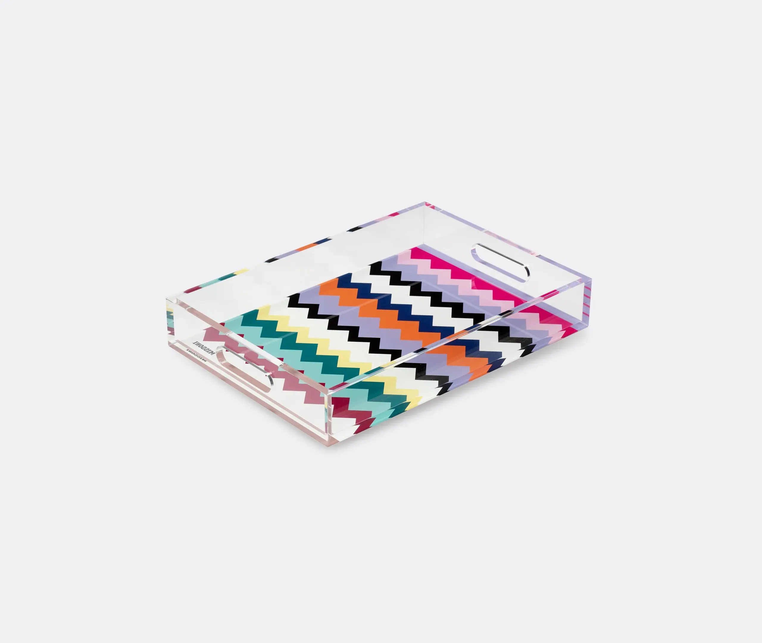 Serving Tray with Bold Zigzag - Multicolor image