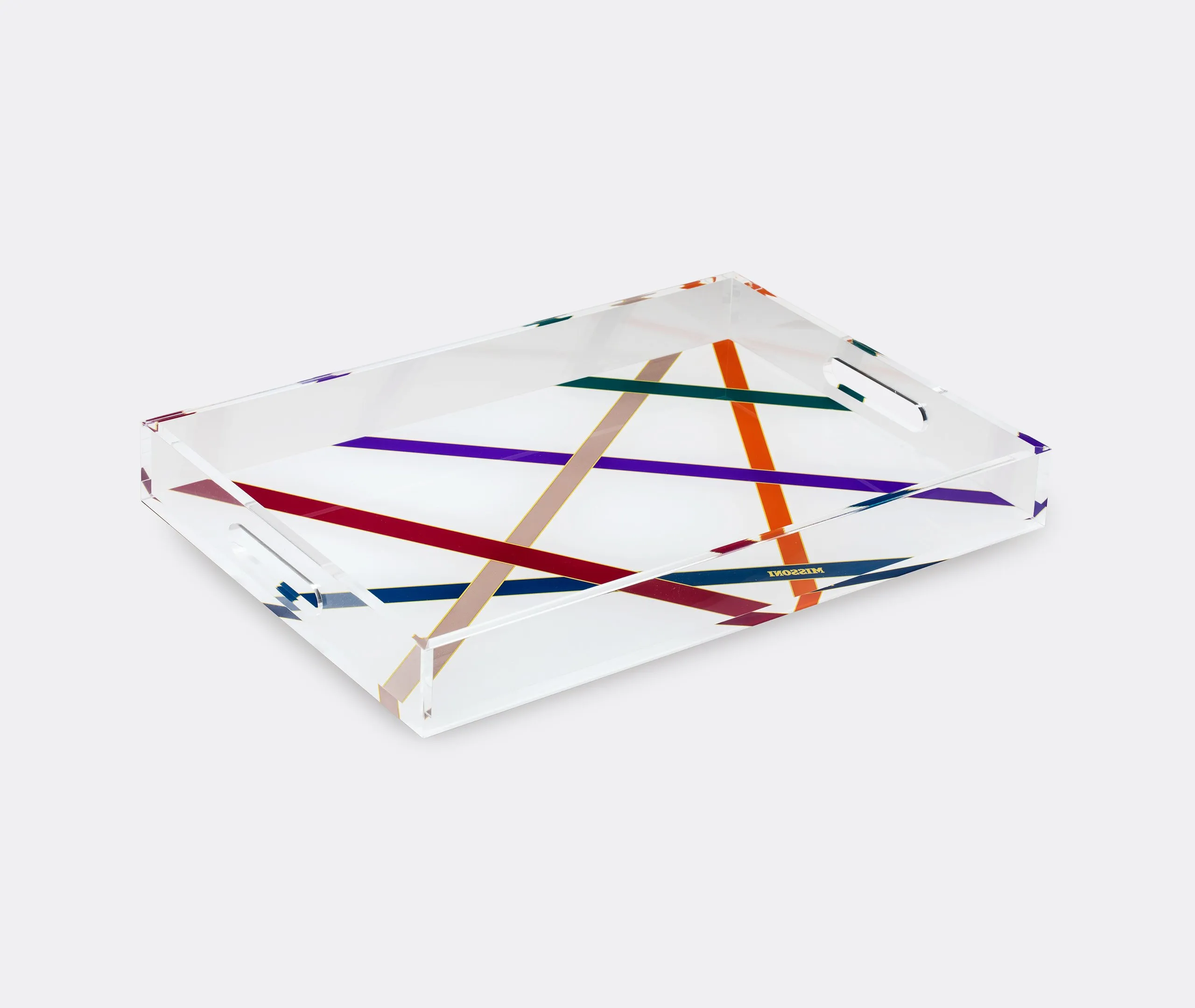 Serving Tray with Line Pattern - Multicolor