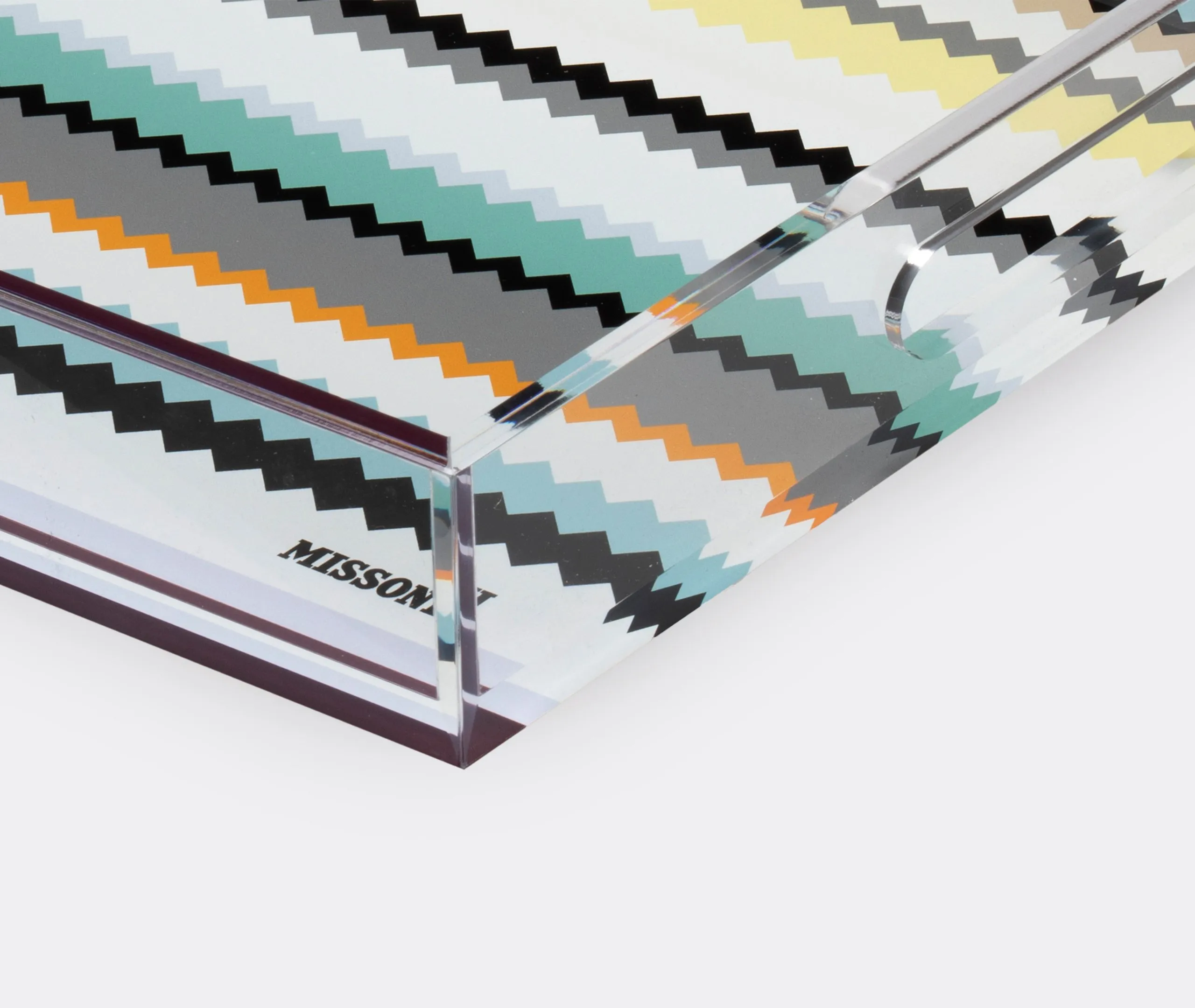 Serving Tray with Zigzag Pattern - Multicolor